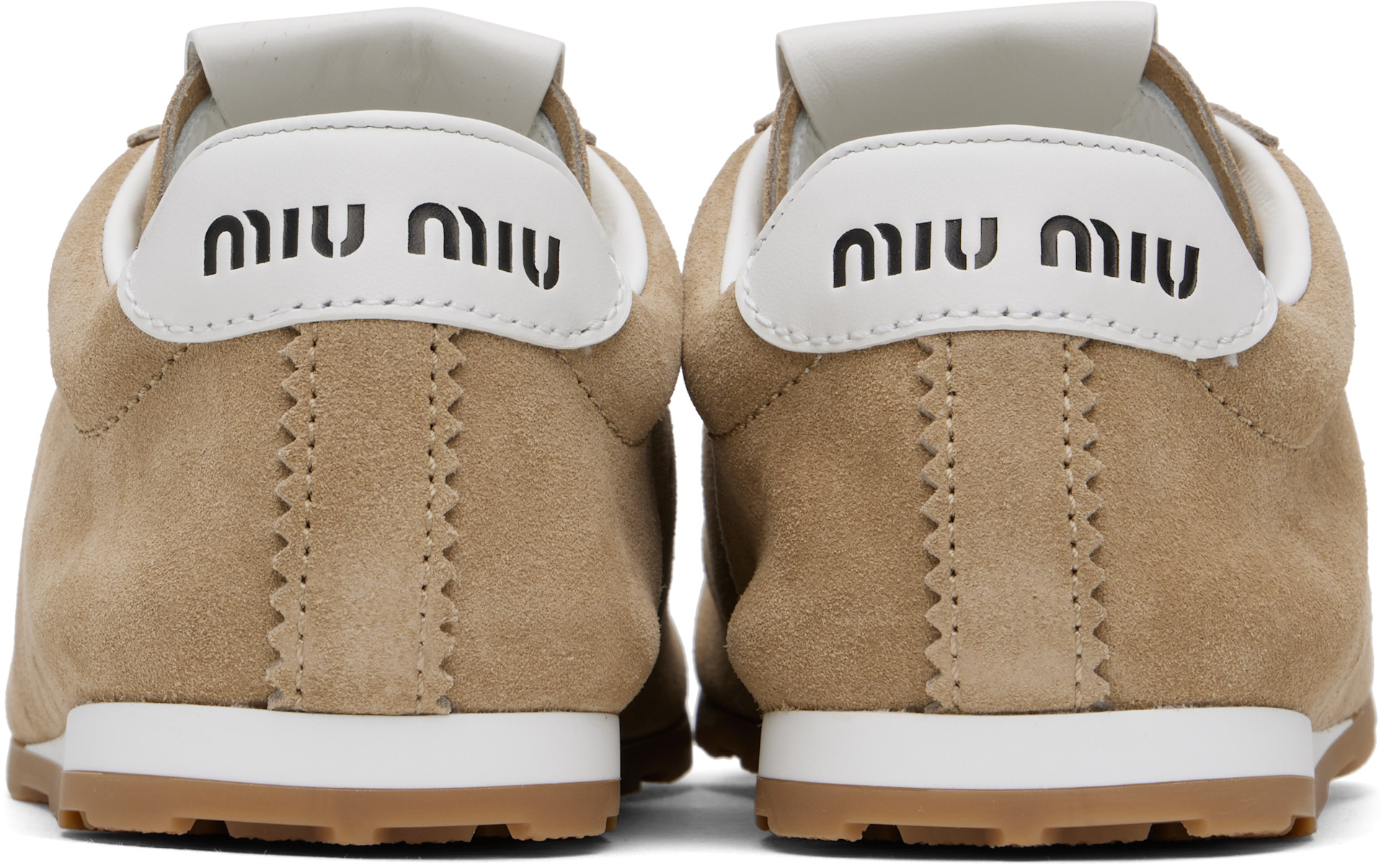 Miu Miu - Baskets Plume beiges en suède