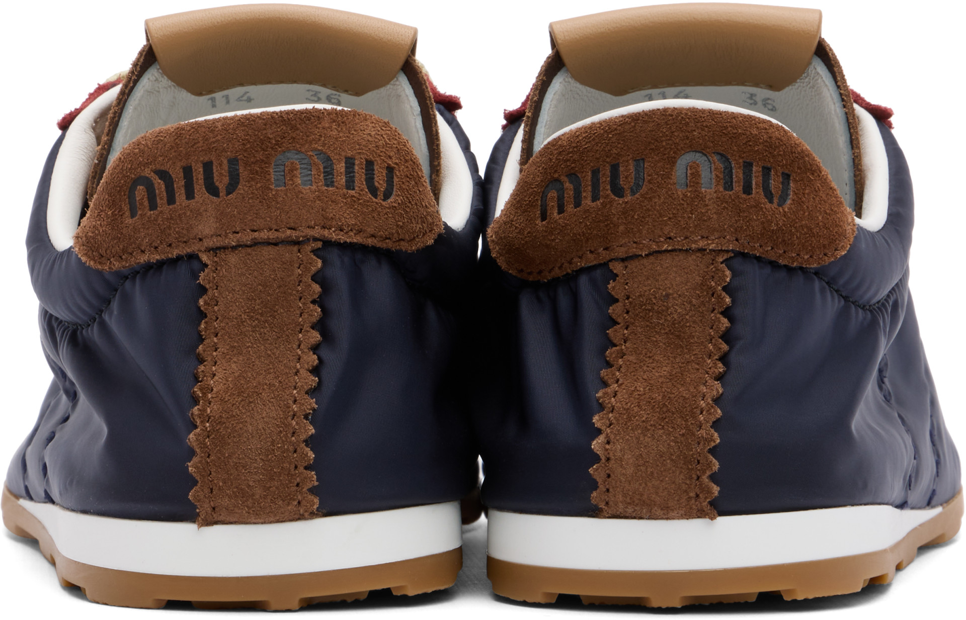 Miu Miu - Baskets Plume bleu marine