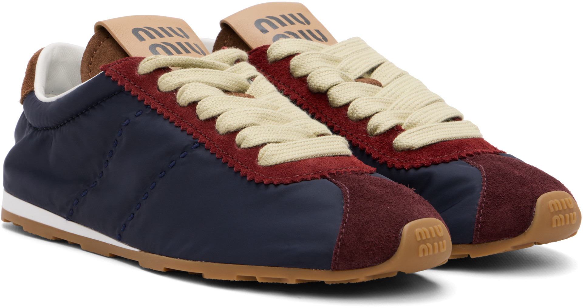 Miu Miu - Baskets Plume bleu marine