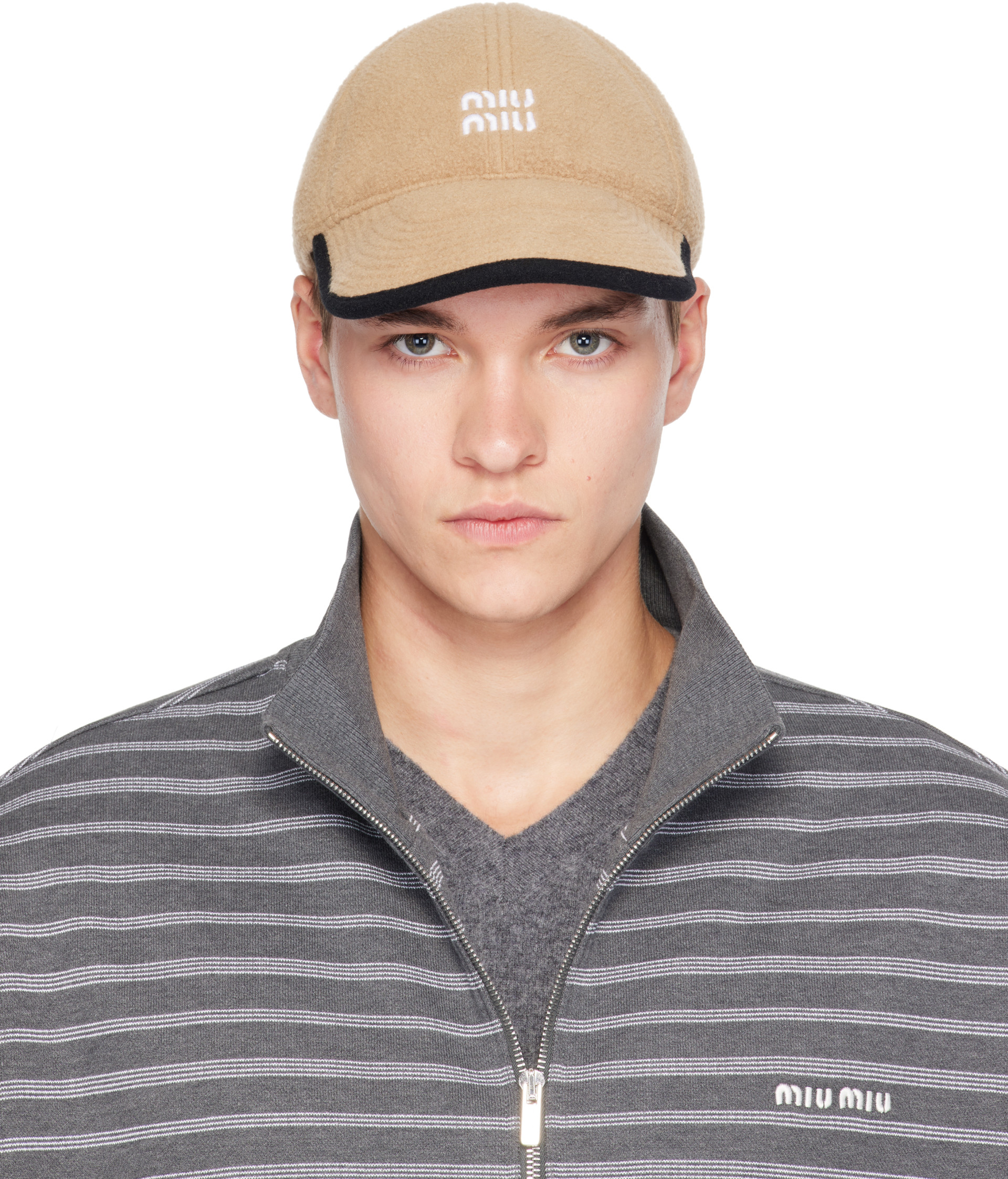 Miu Miu - Tan Fleece Baseball Cap