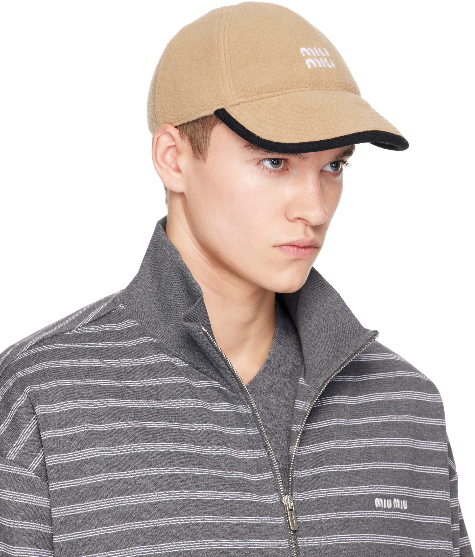 Miu Miu - Tan Fleece Baseball Cap