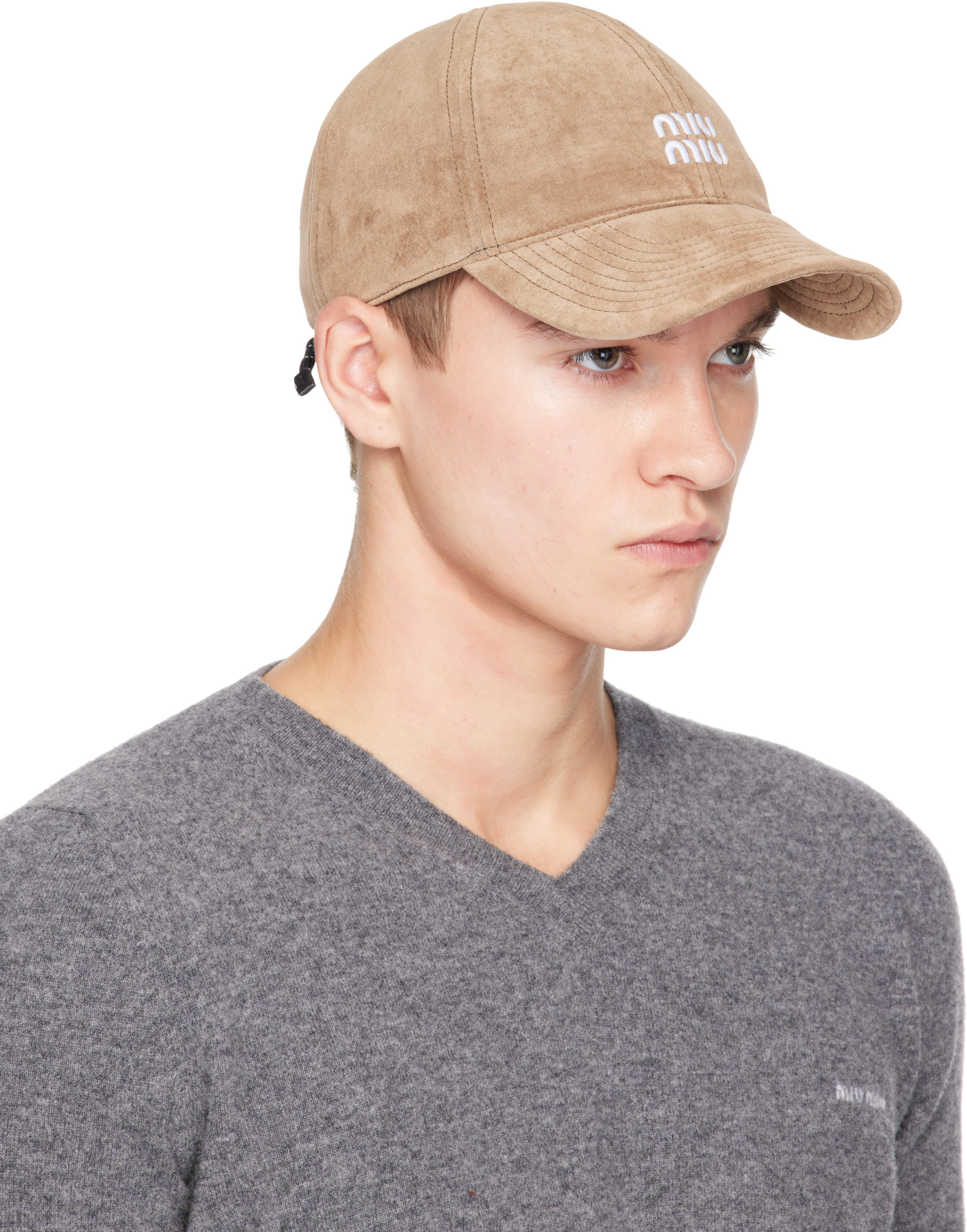 Miu Miu - Tan Velvet Baseball Cap
