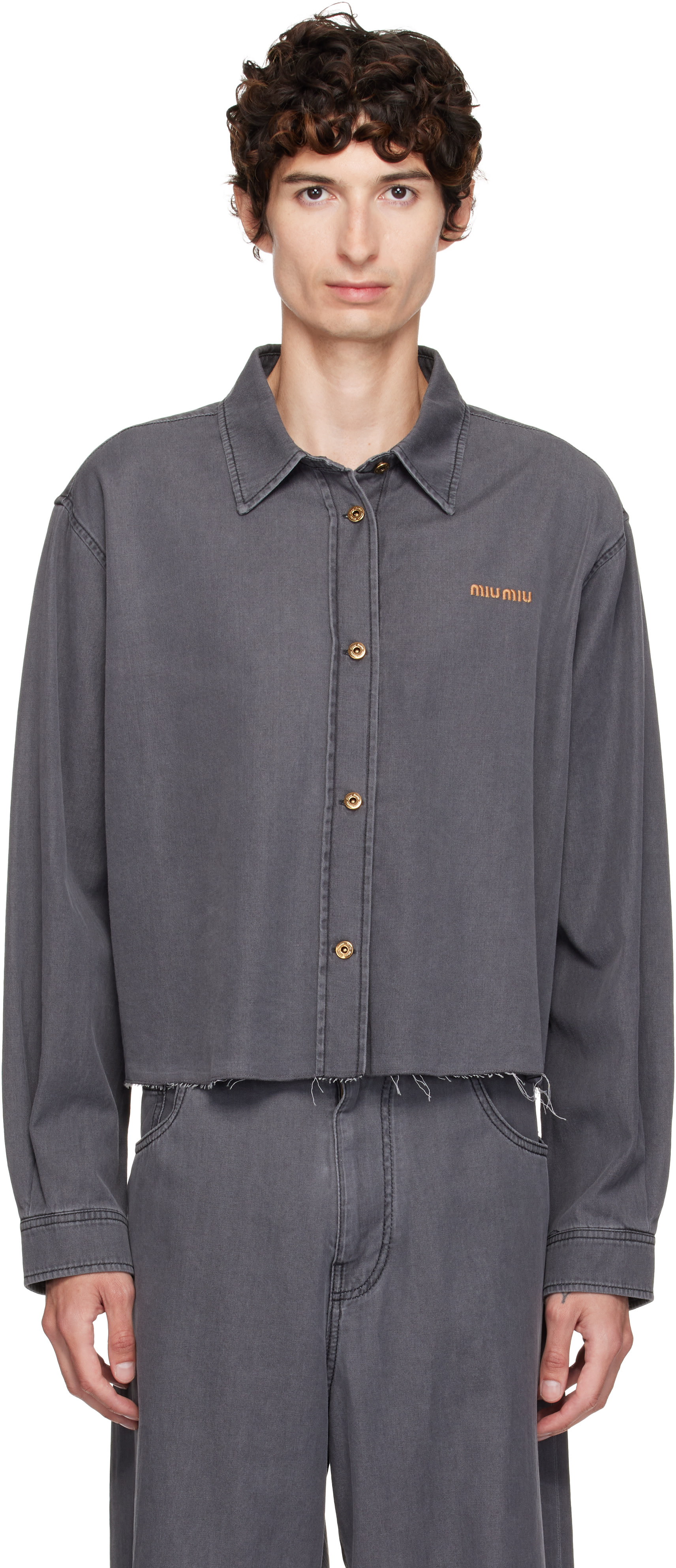 Miu Miu - Gray Chambray Shirt