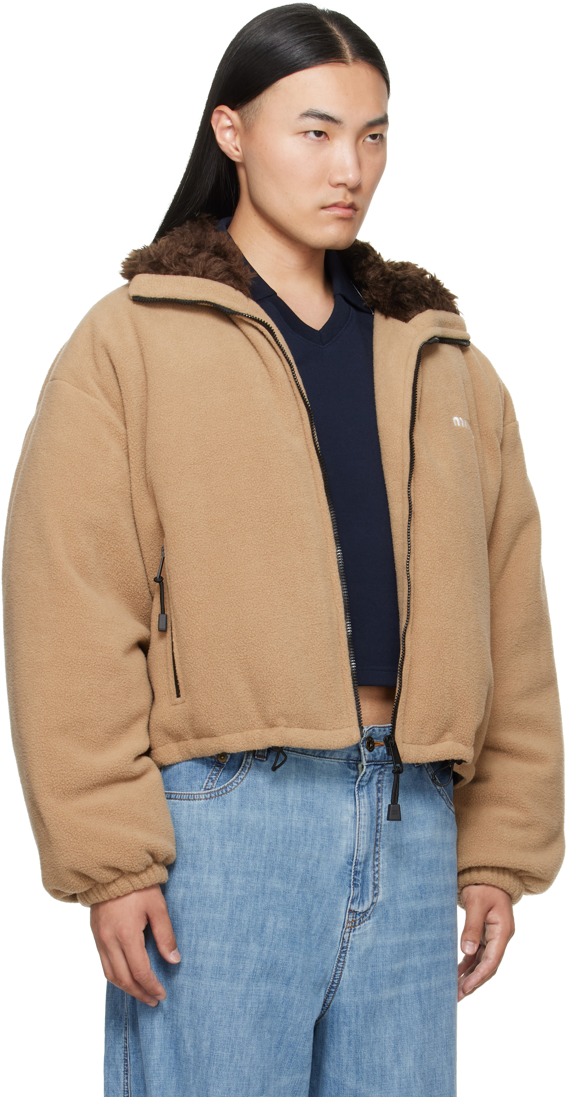 Miu Miu - Beige Fleece Down Jacket