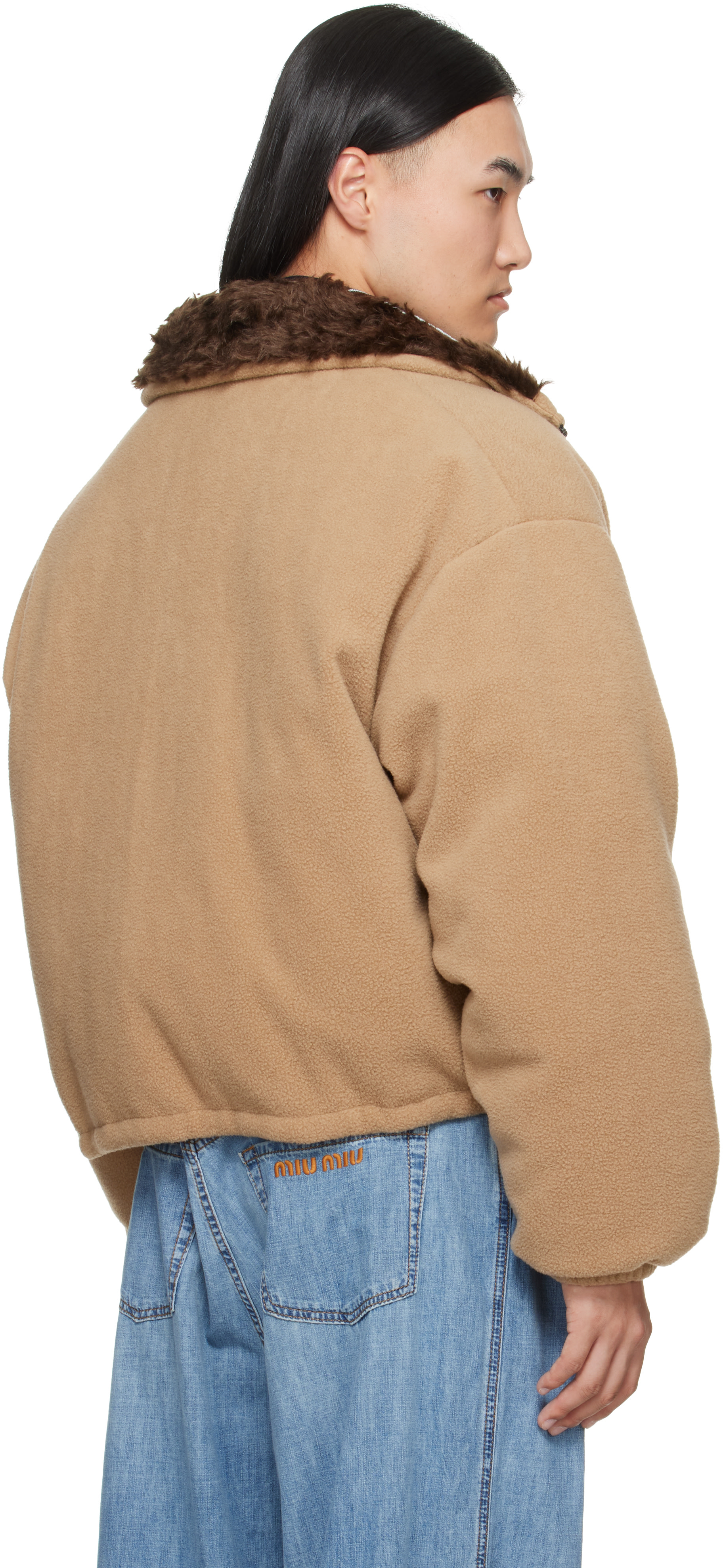 Miu Miu - Beige Fleece Down Jacket