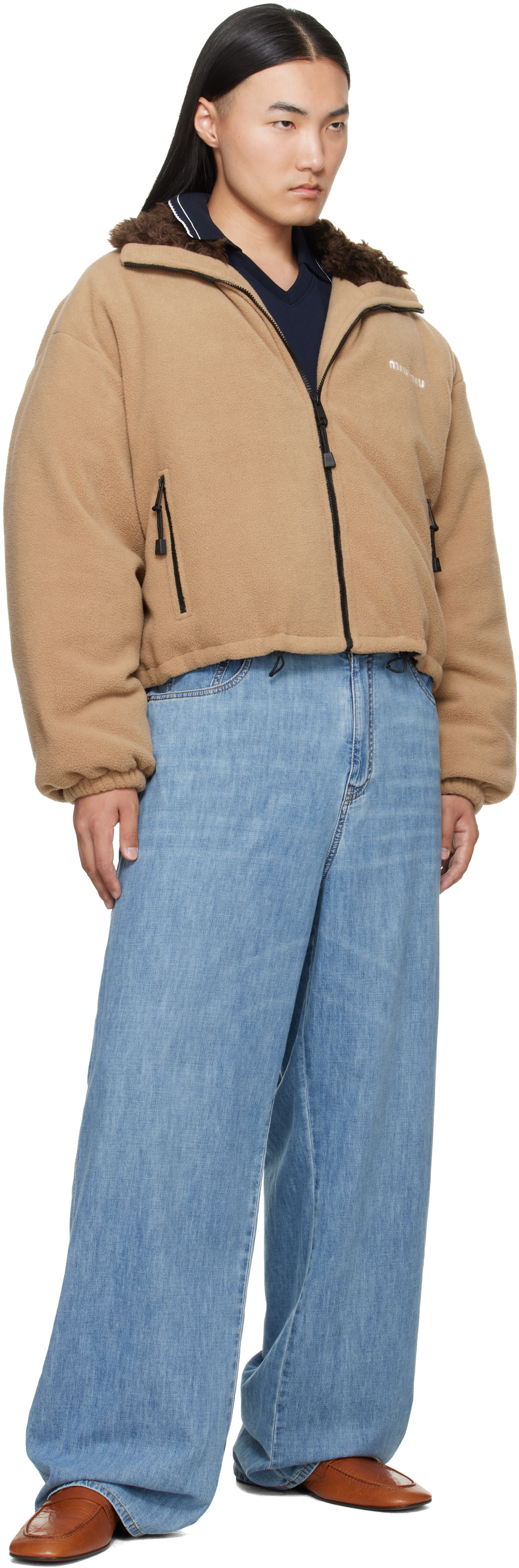 Miu Miu - Beige Fleece Down Jacket