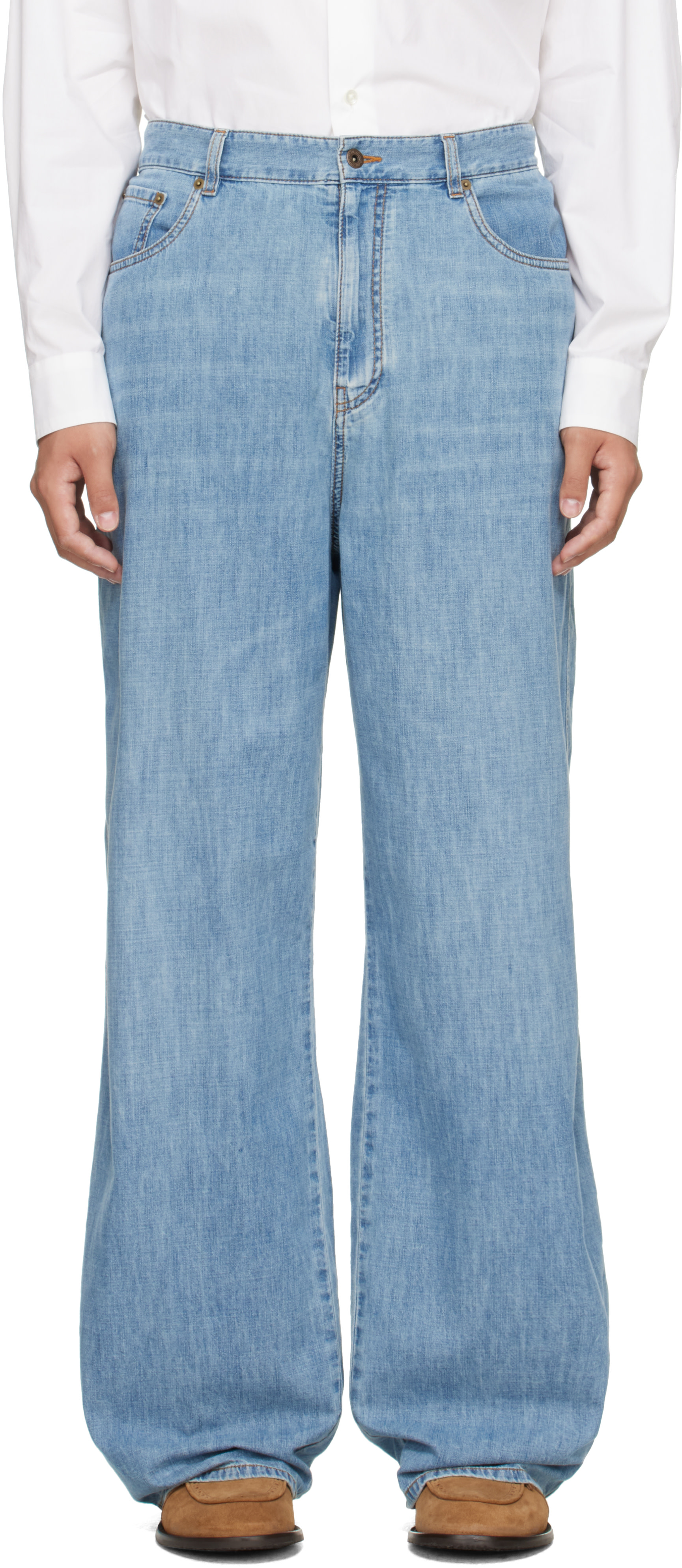 Miu Miu - Blue Chambray Trousers