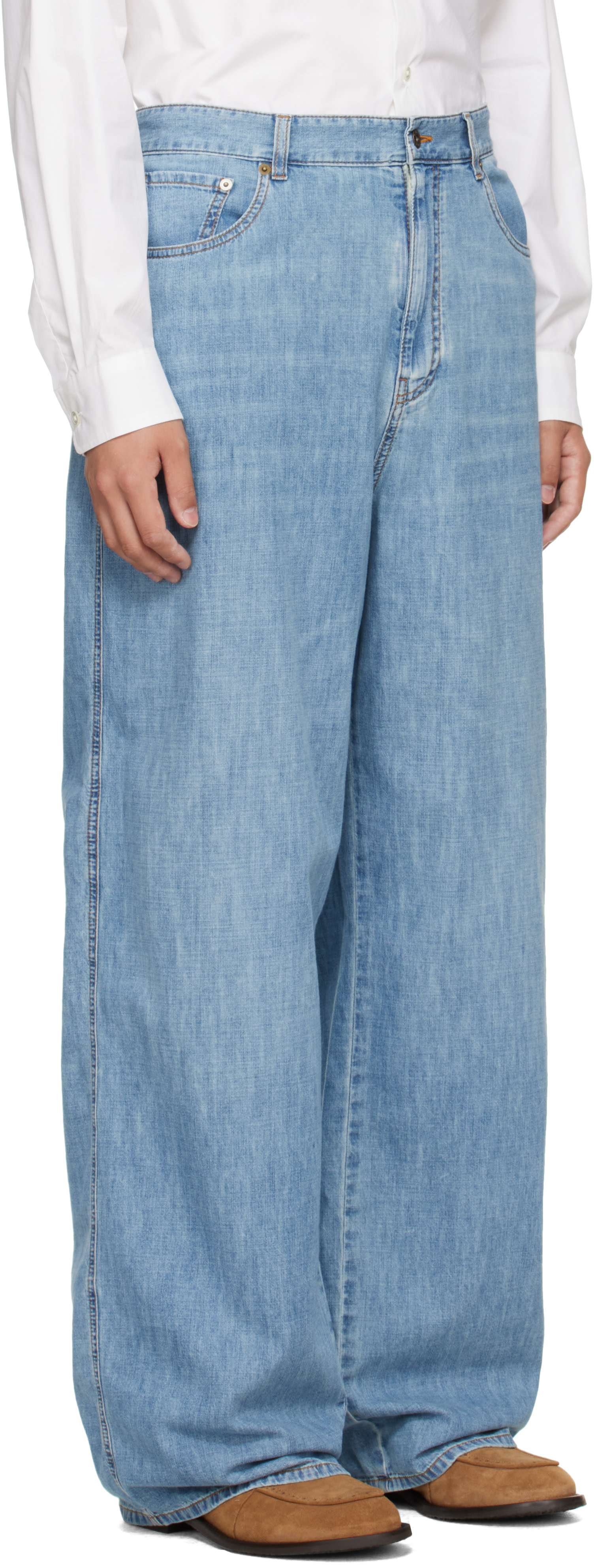 Miu Miu - Blue Chambray Trousers