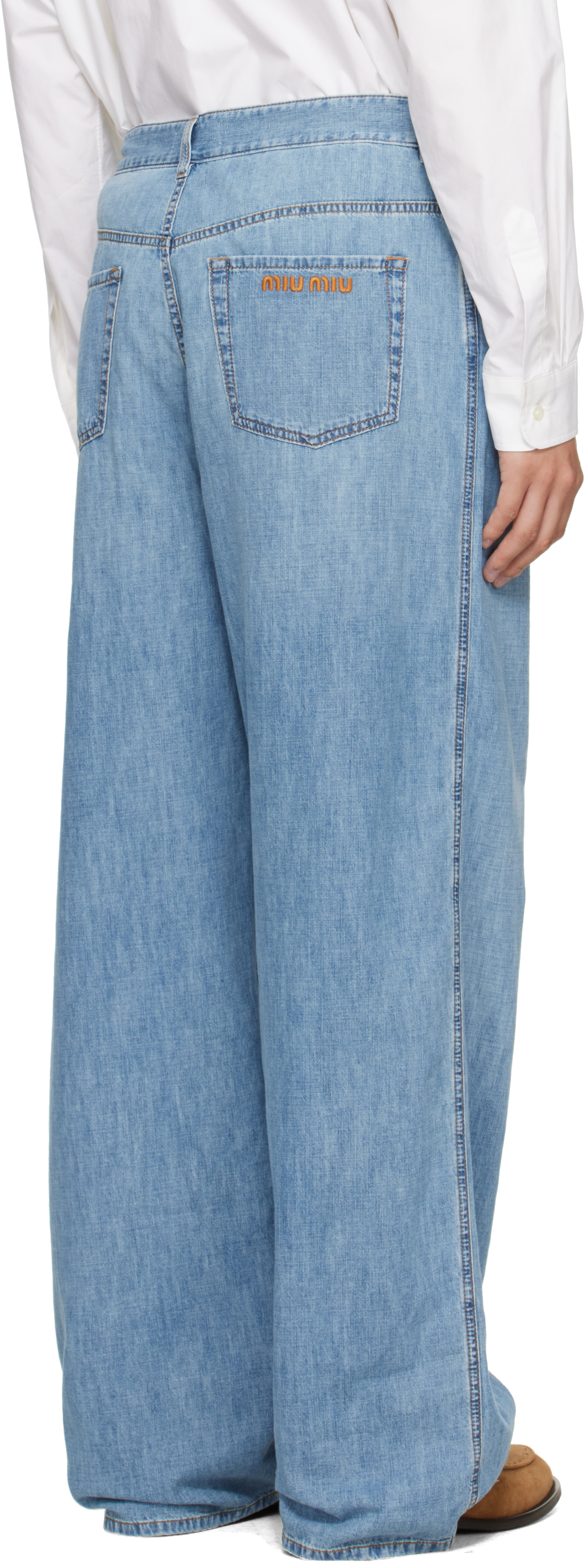 Miu Miu - Blue Chambray Trousers