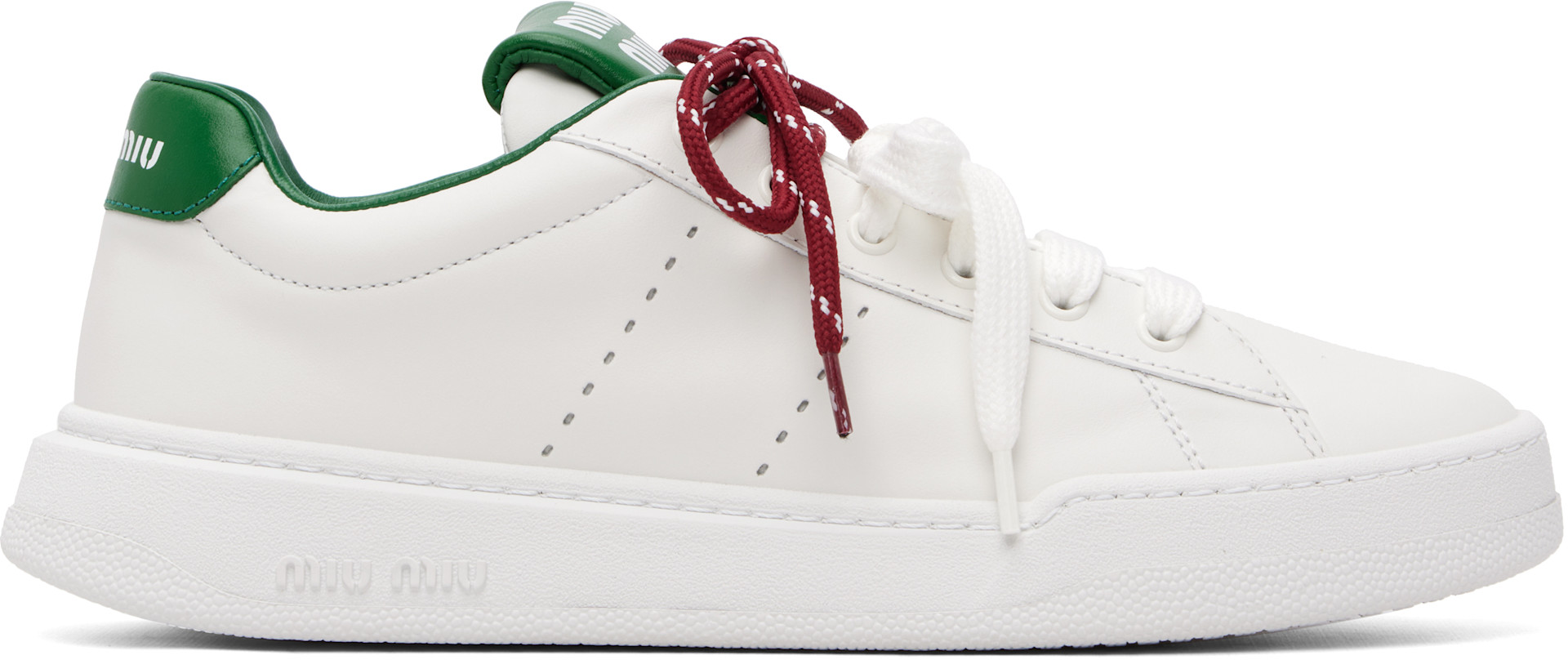 Miu Miu - White Leather Sneakers