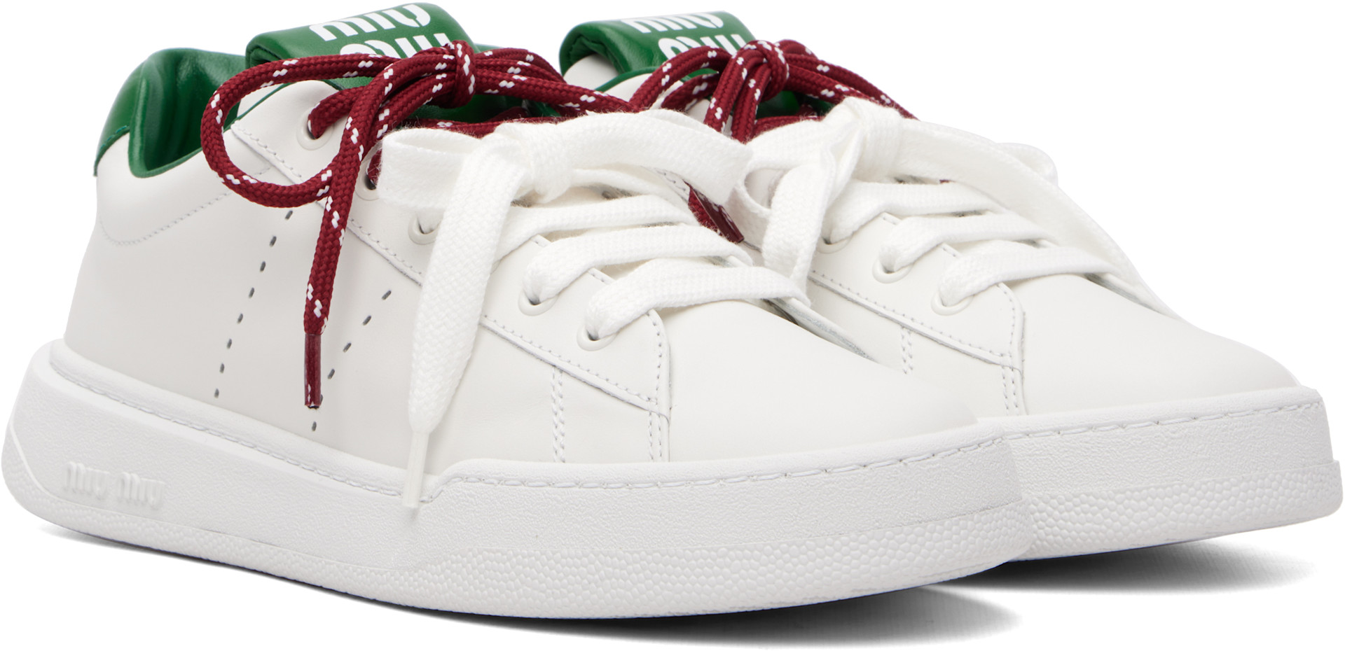Miu Miu - White Leather Sneakers