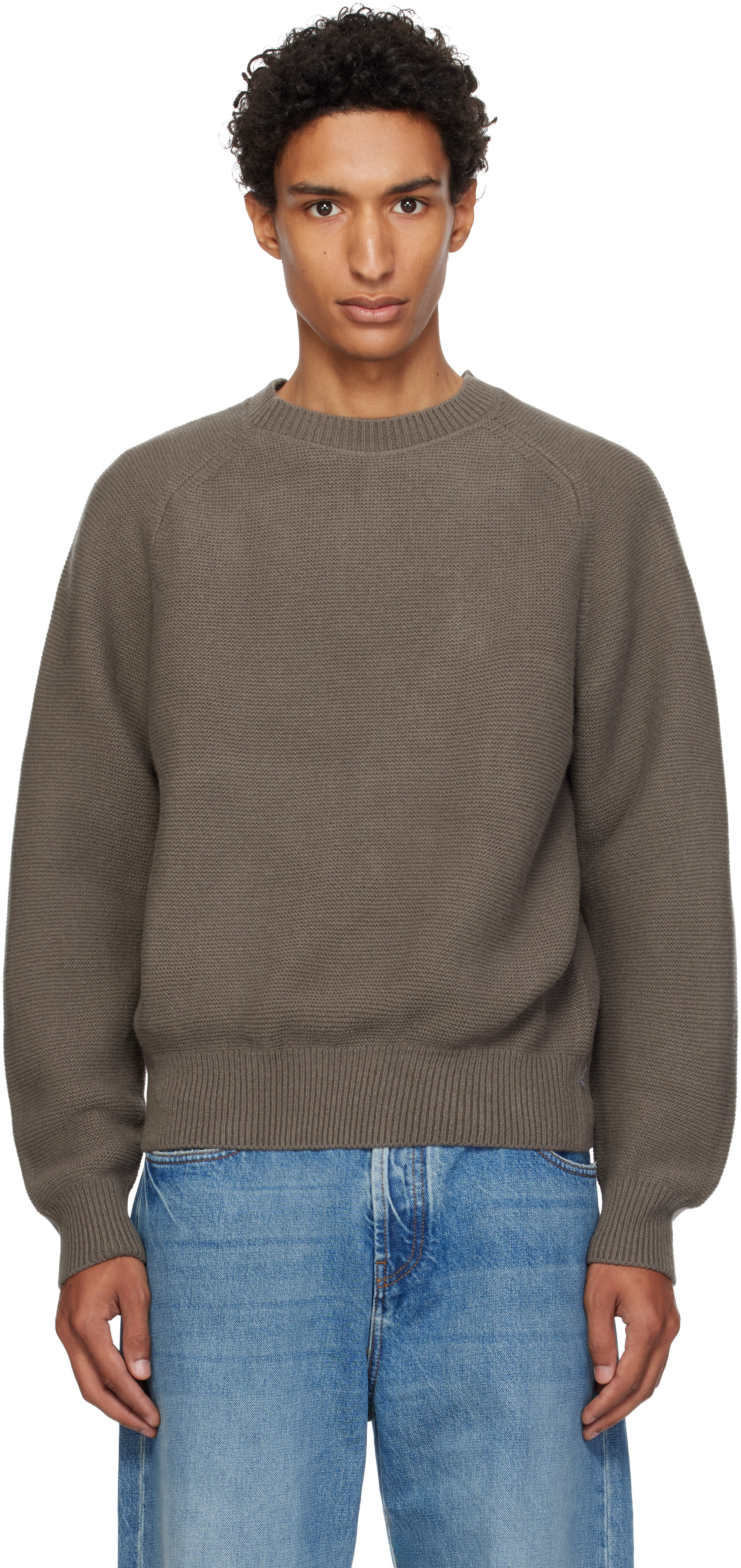 Lady White Co. - Taupe Raglan Link Sweater