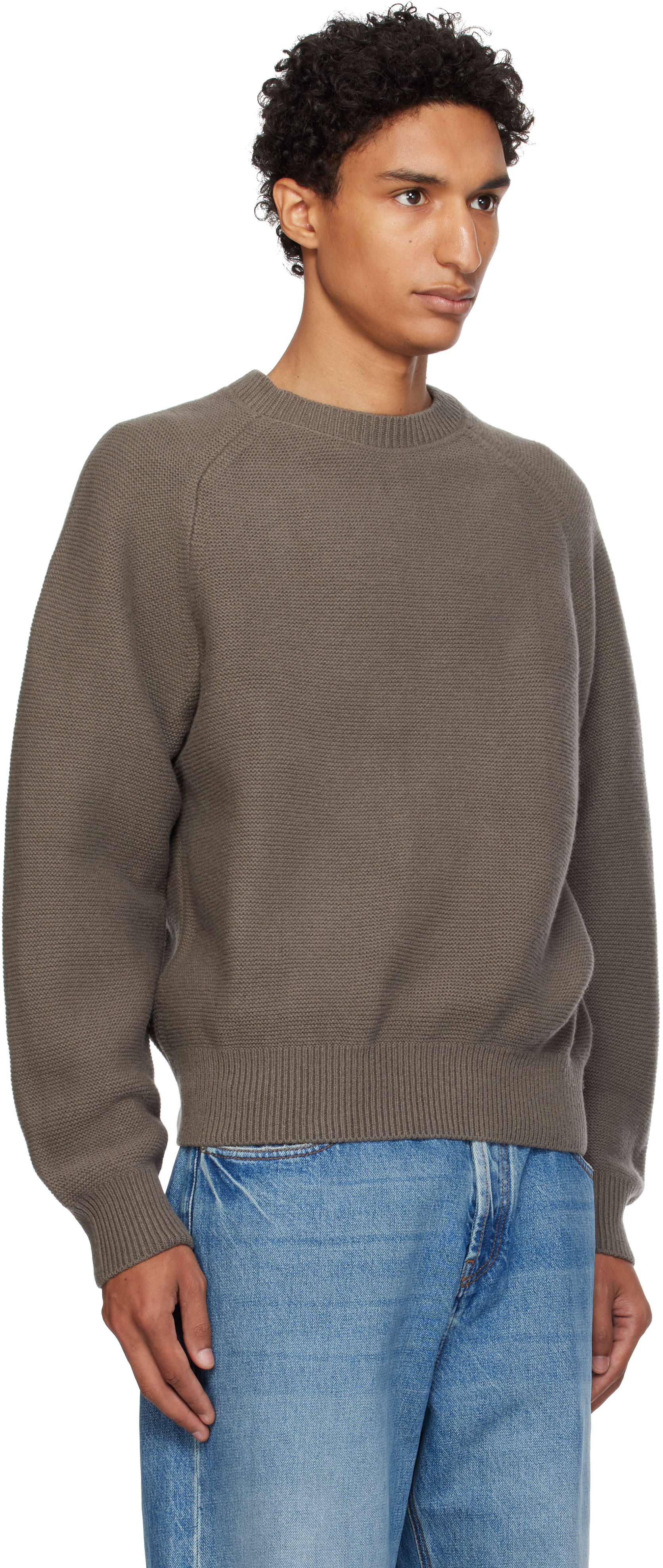 Lady White Co. - Pull taupe à manches raglan