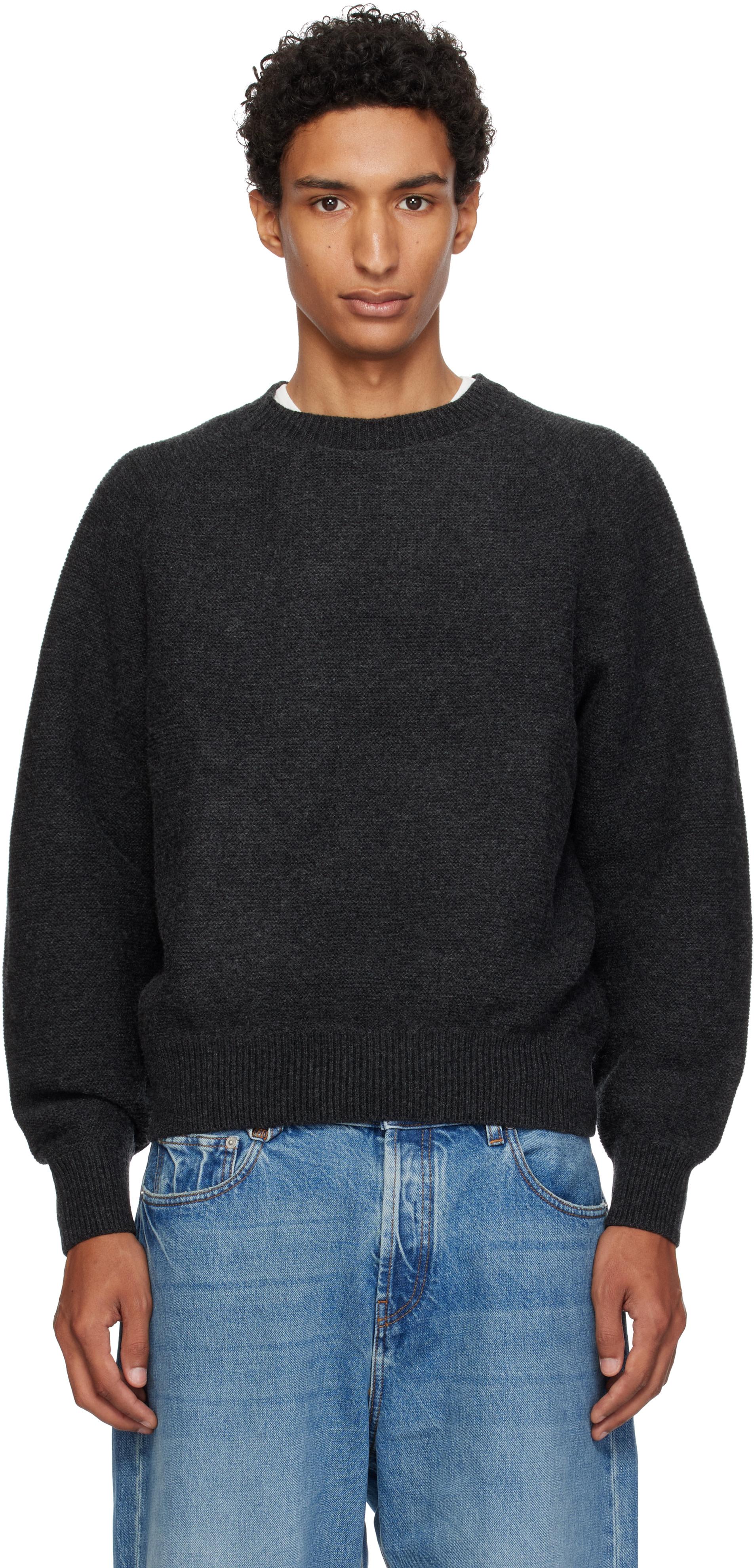 Lady White Co. - Gray Raglan Link Sweater