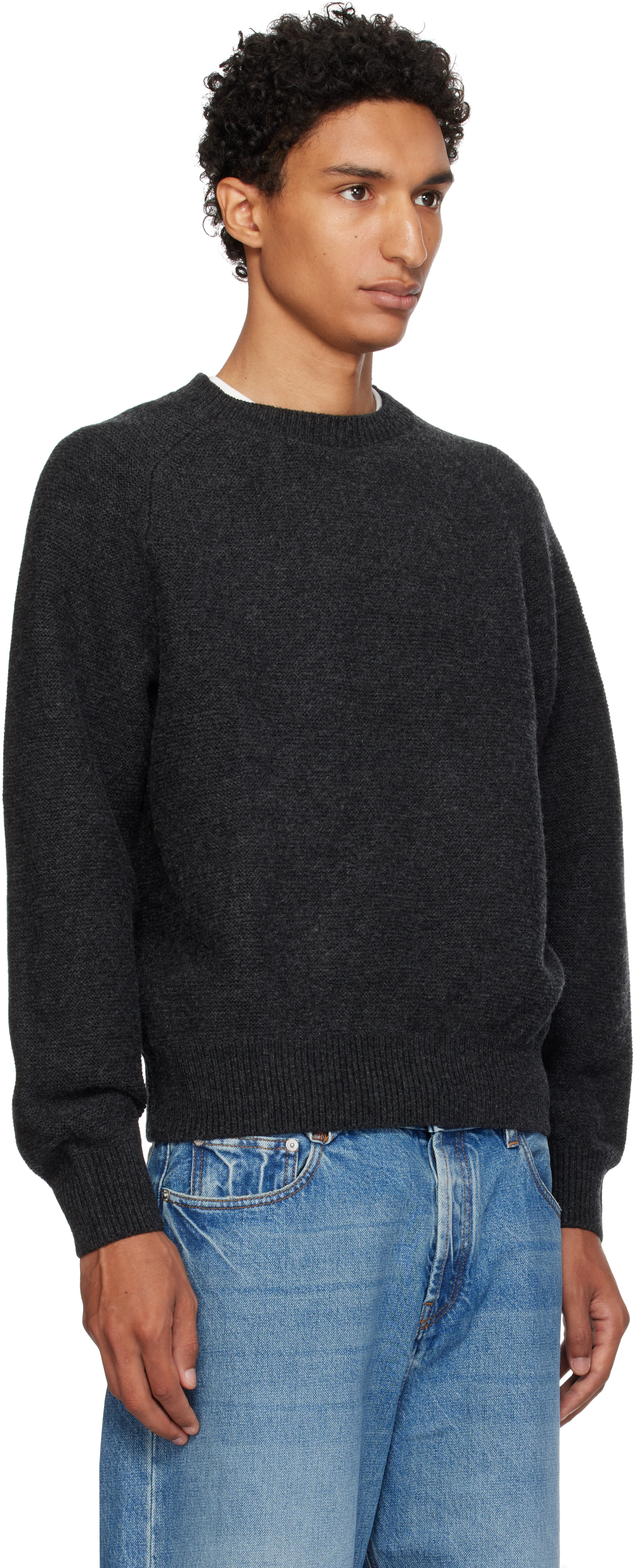 Lady White Co. - Gray Raglan Link Sweater