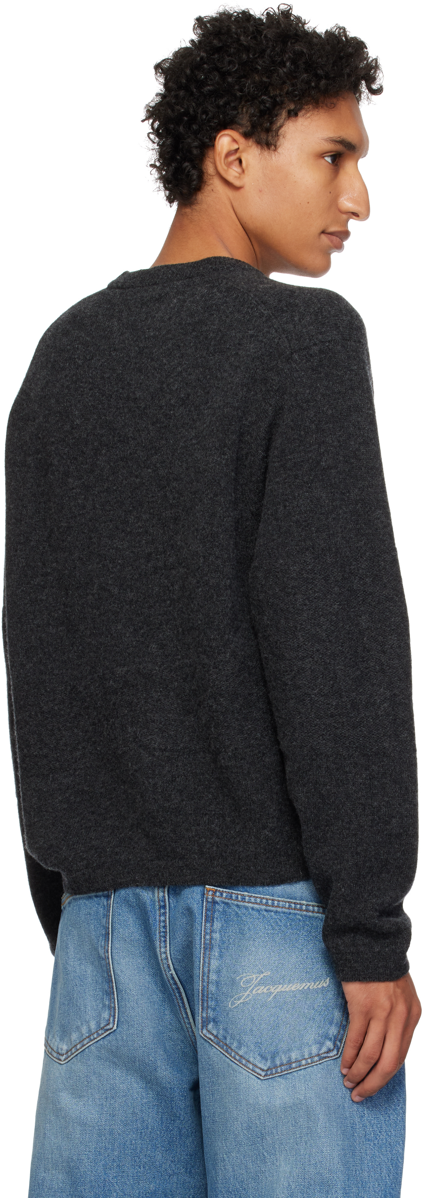 Lady White Co. - Gray Wool V-Neck Sweater