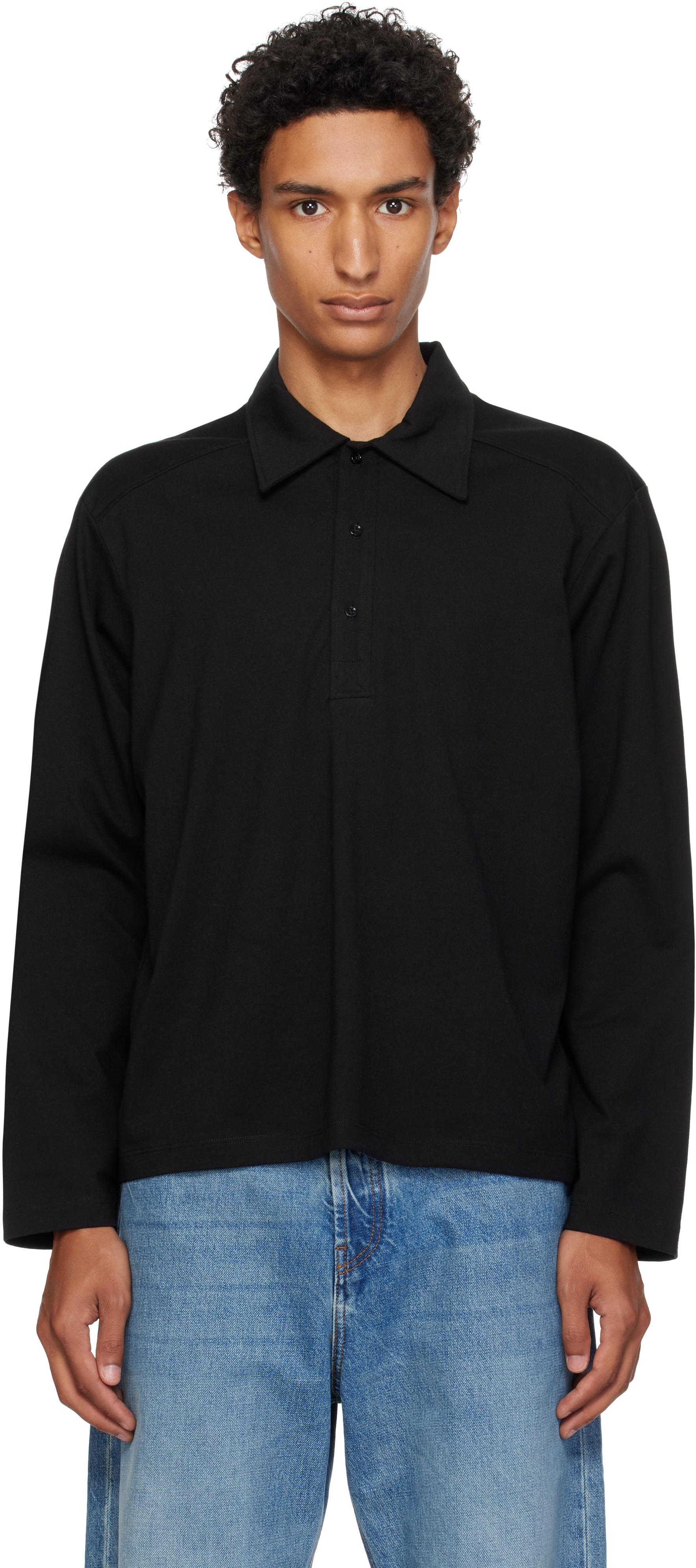Lady White Co. - Black L/S Walter Polo