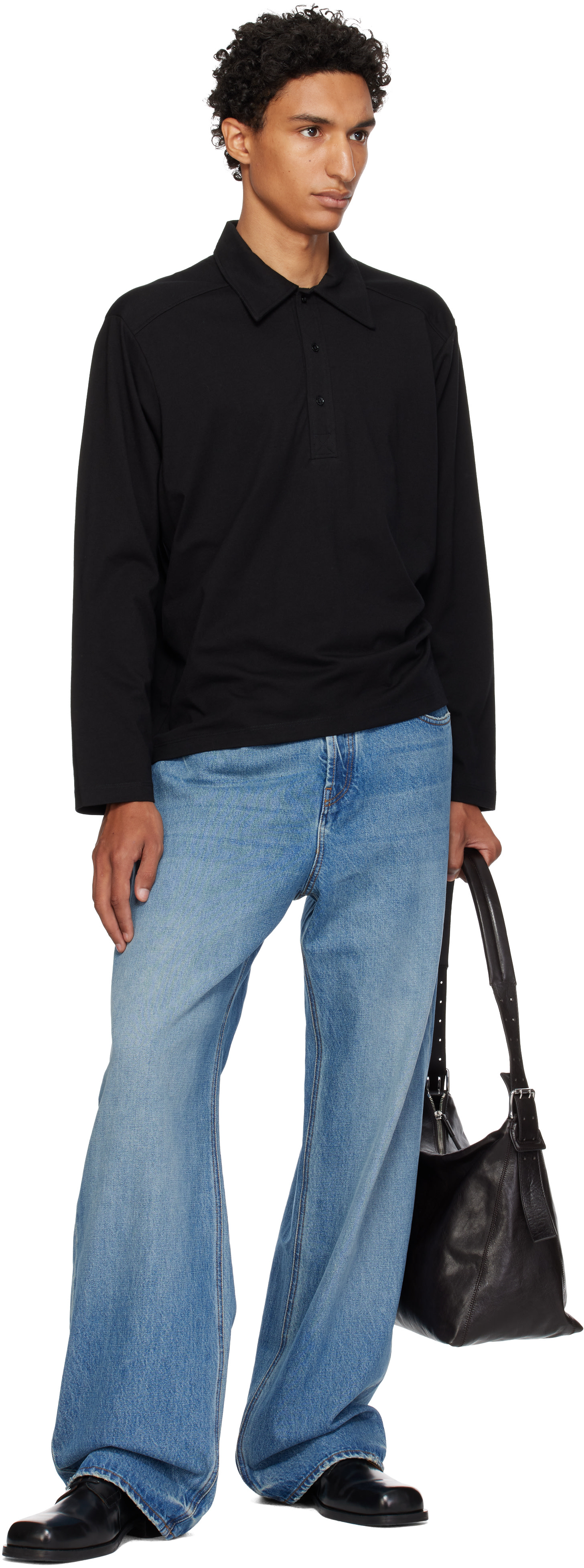 Lady White Co. - Black L/S Walter Polo