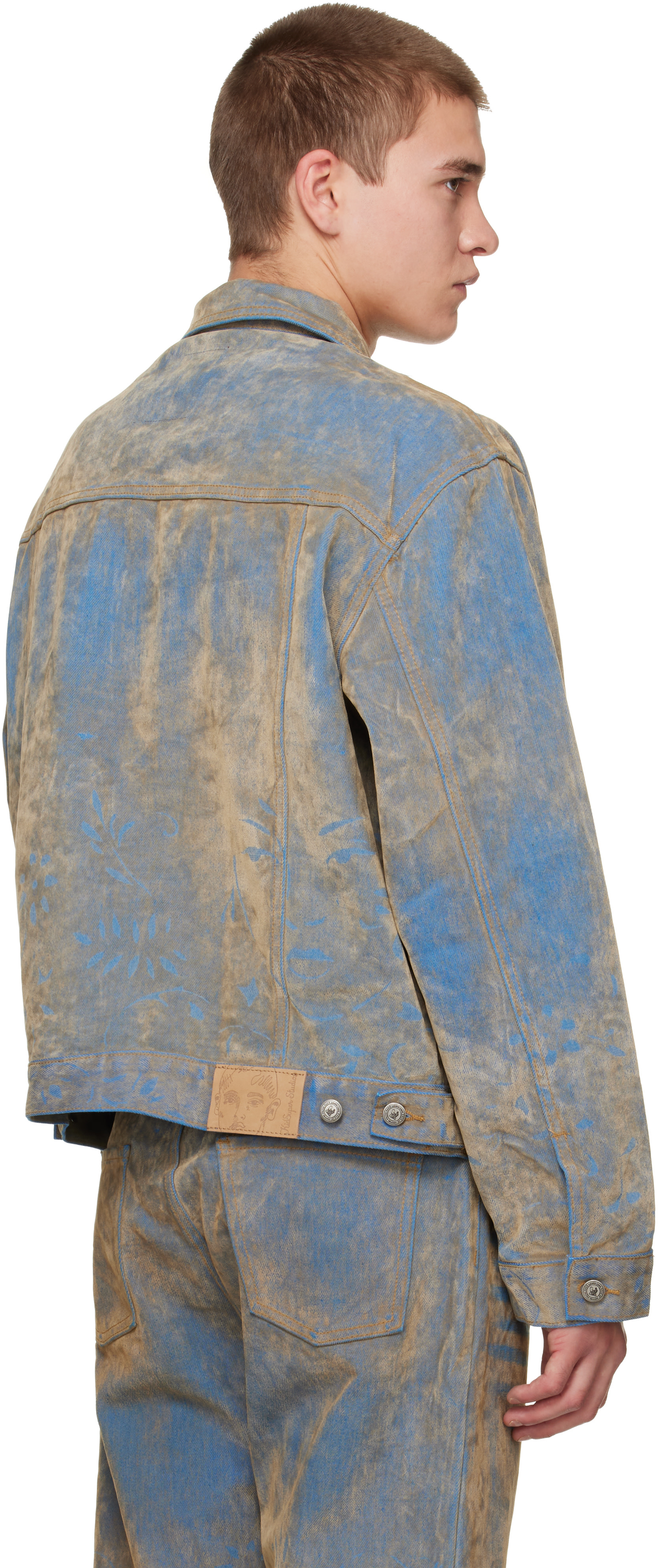 KidSuper - Blue Flocked Work Denim Jacket