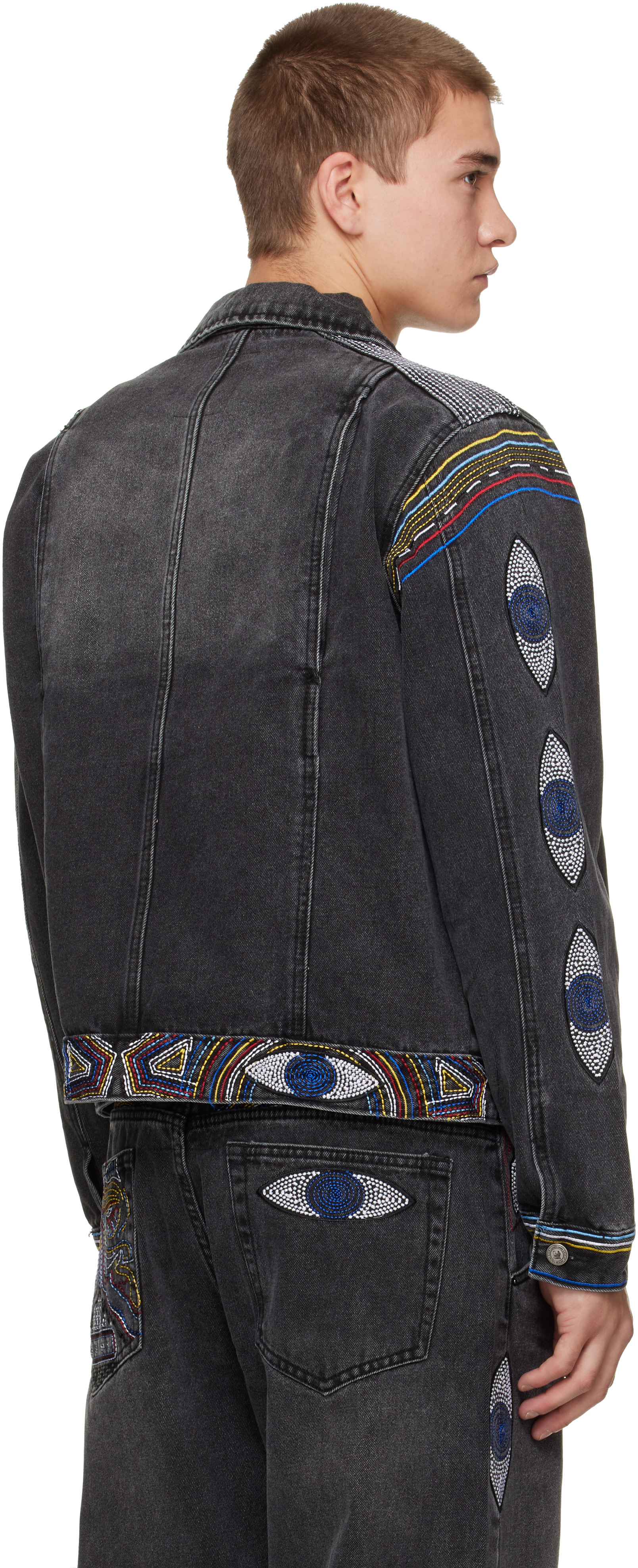 KidSuper - ブラック 'Eye' Embroidery デニムジャケット