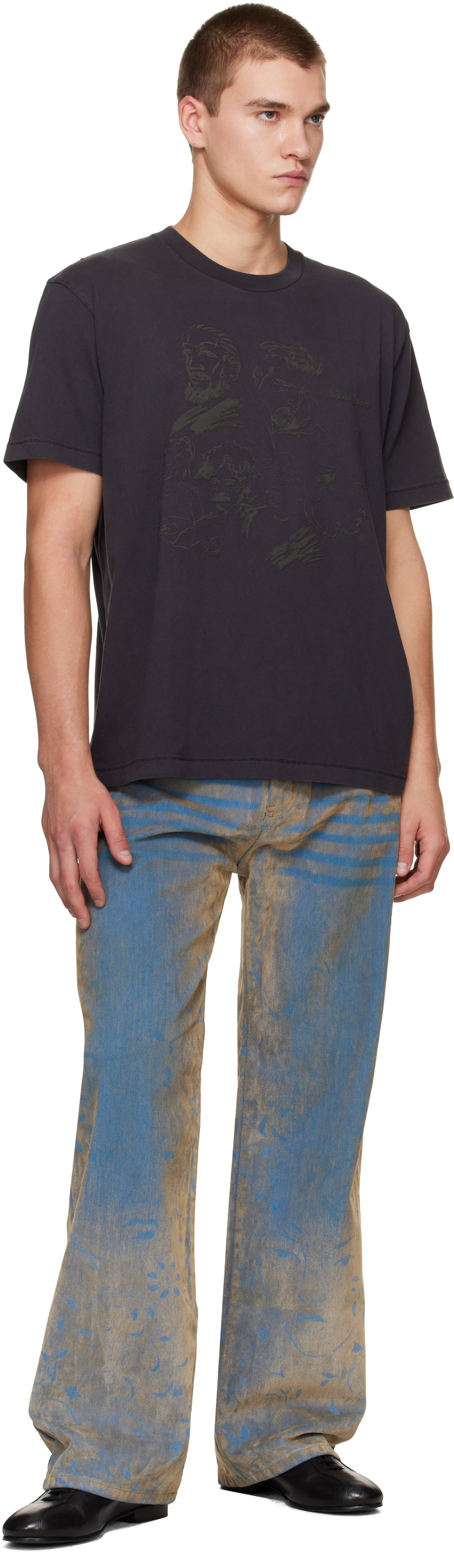 KidSuper - ブラック 'Sketched Faces' Tシャツ