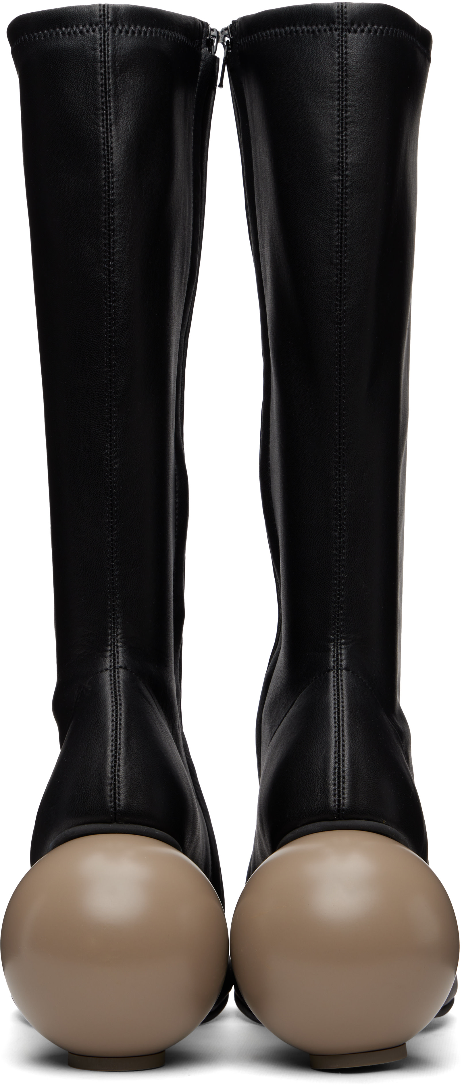 YUME YUME: Black & Beige Ball Tall Boots | SSENSE