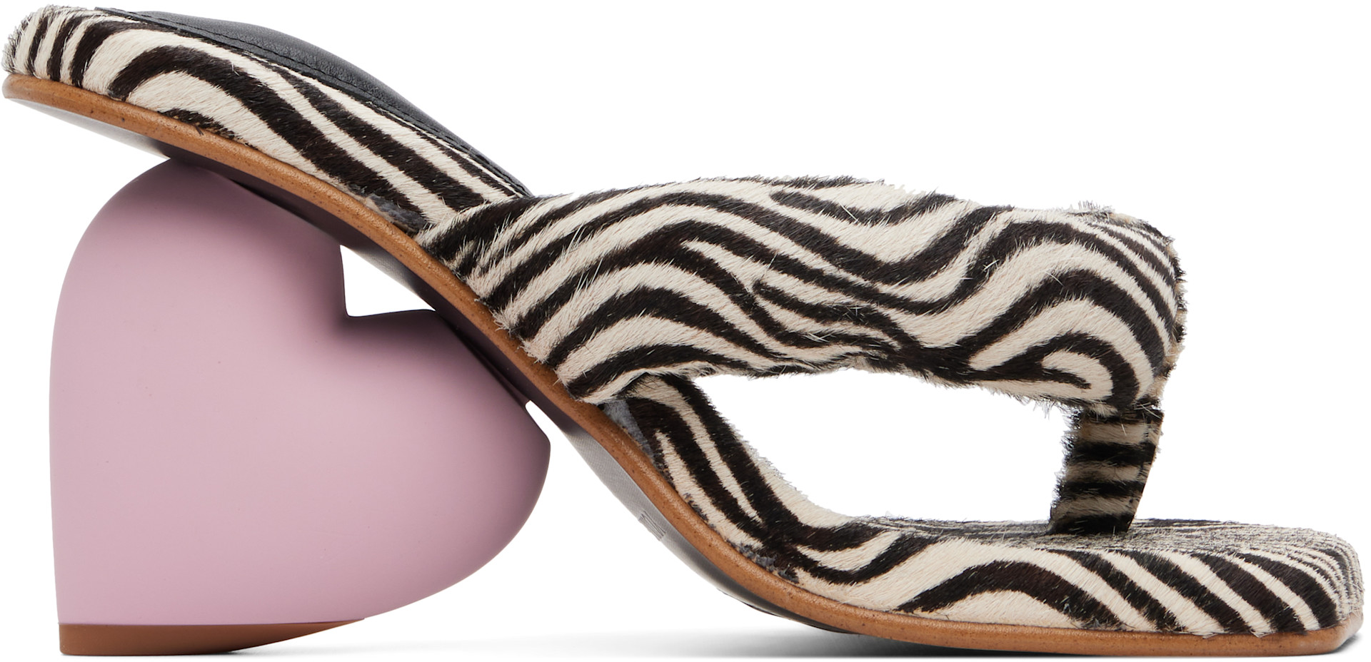 YUME YUME: SSENSE限定 ブラック＆ホワイト Love ミュール ヒール