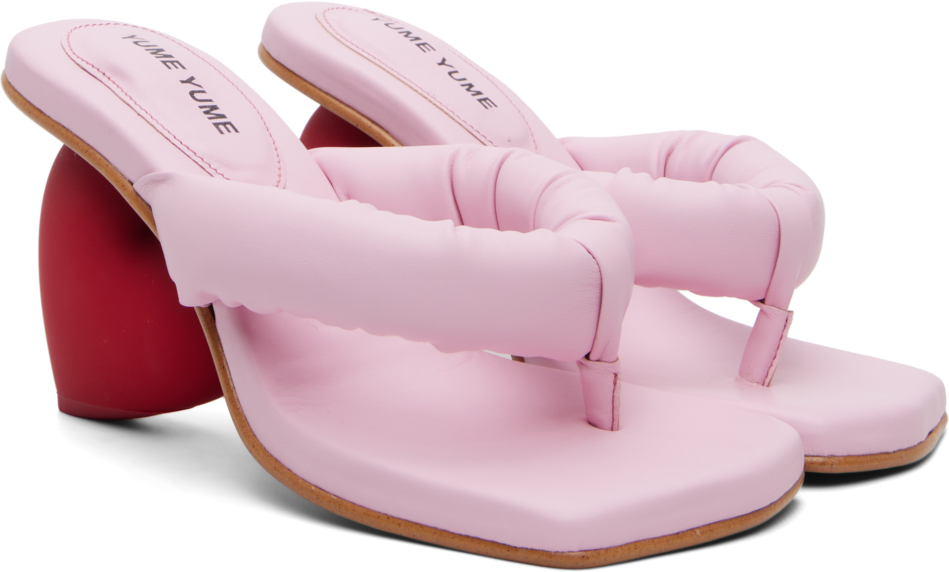 YUME YUME: Pink Love Mule Heeled Sandals | SSENSE