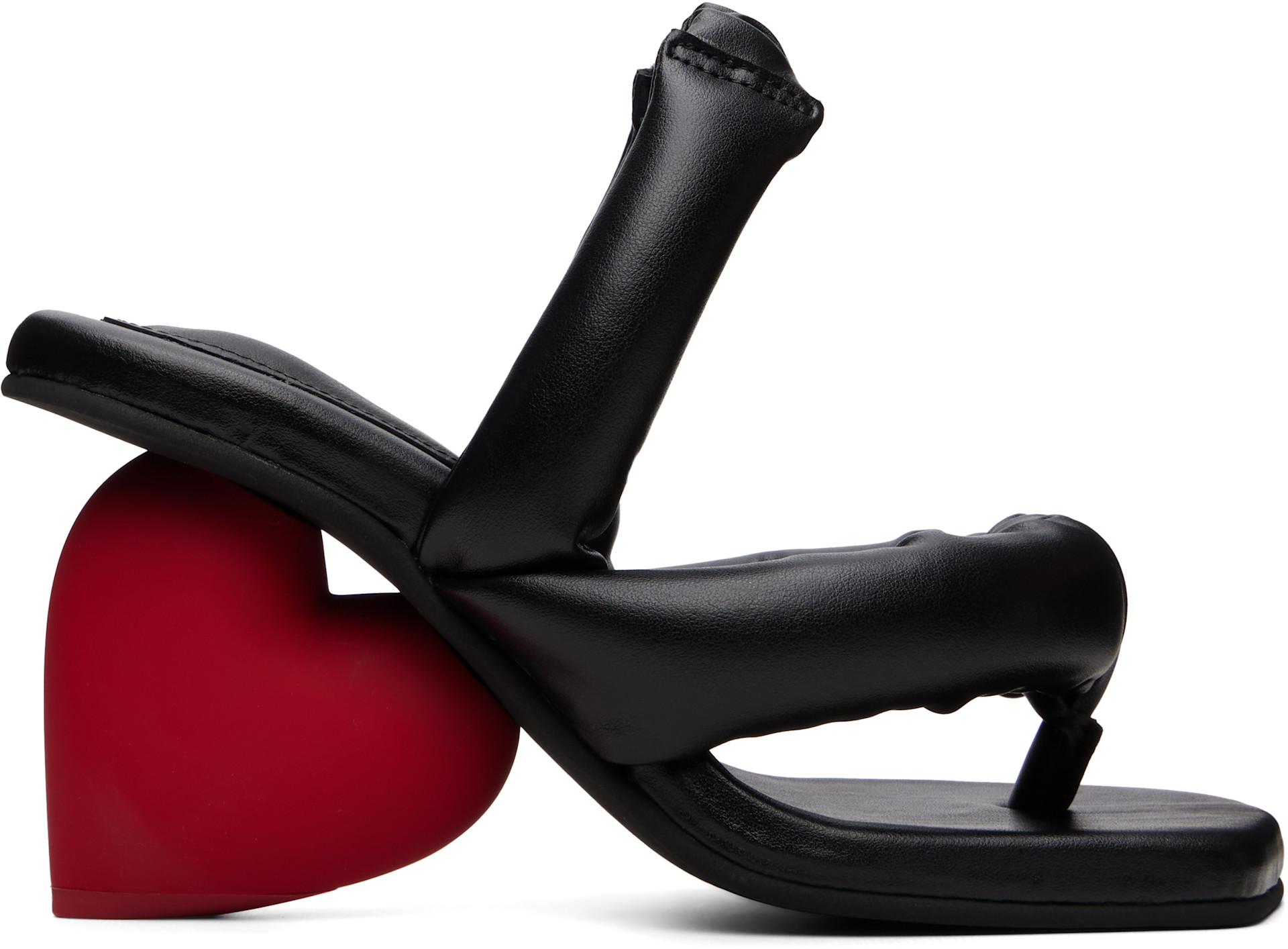 Yumeyume love heel black red ヒールサンダル23cm YUME YUME: Black & Red Love Heeled Sandals | SSENSE