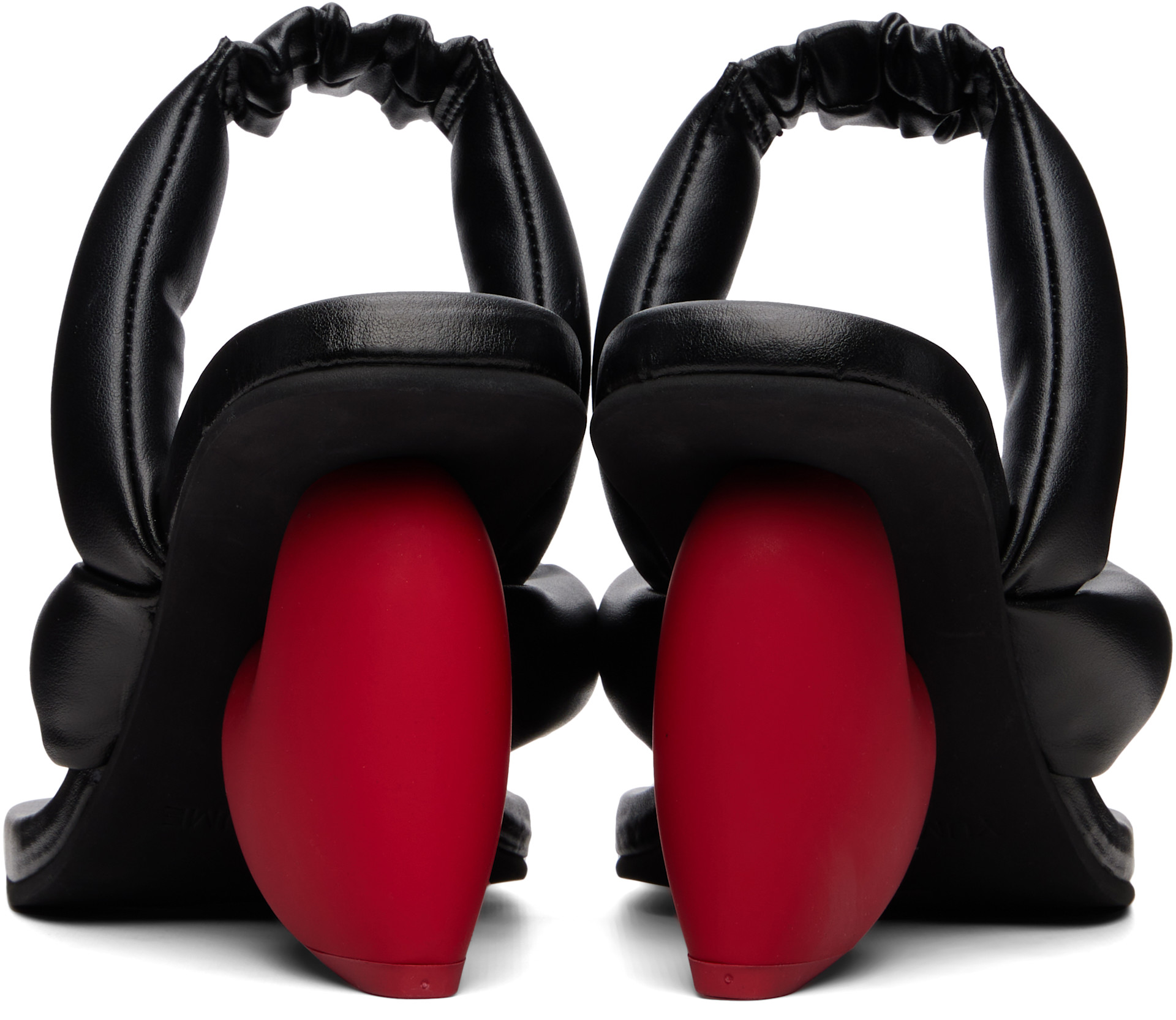 YUME YUME: Black & Red Love Heeled Sandals | SSENSE
