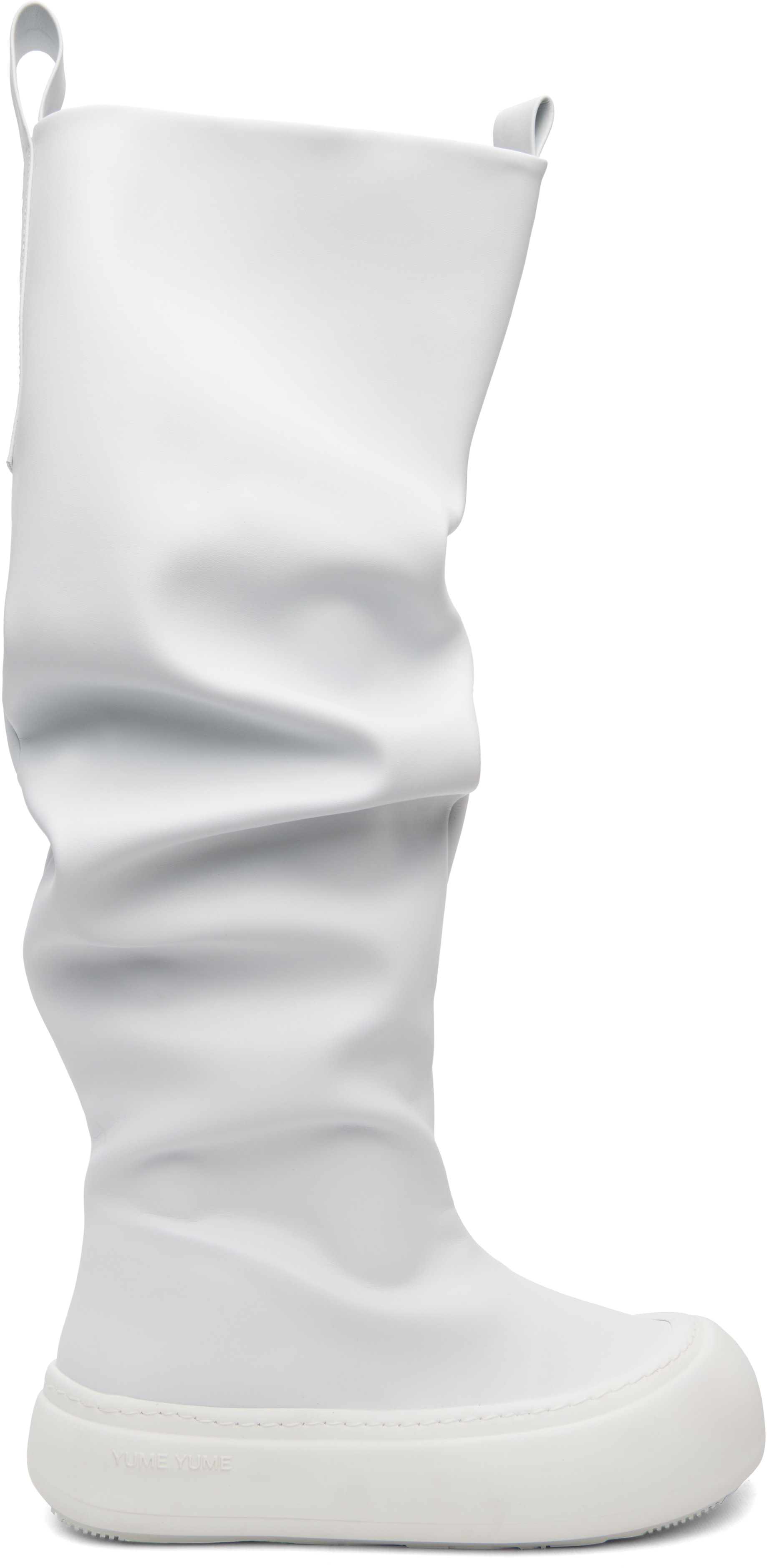 【YUME YUME】ホワイト フィッシャーマンブーツ サイズ24.5cm相当 YUME YUME: Off-White Fisherman Chelsea Boots | SSENSE