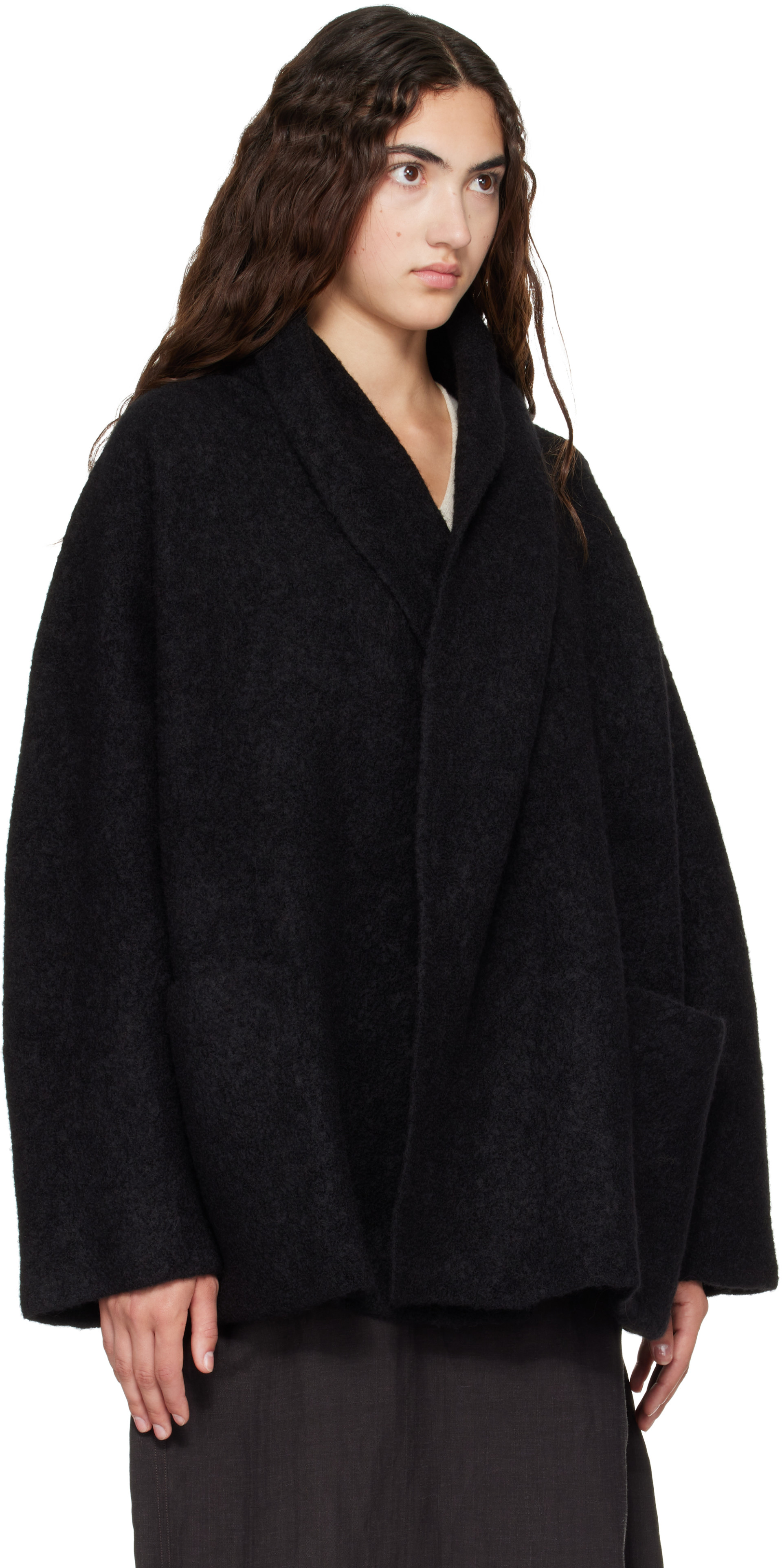 Lauren Manoogian: Black Double Face Coat | SSENSE