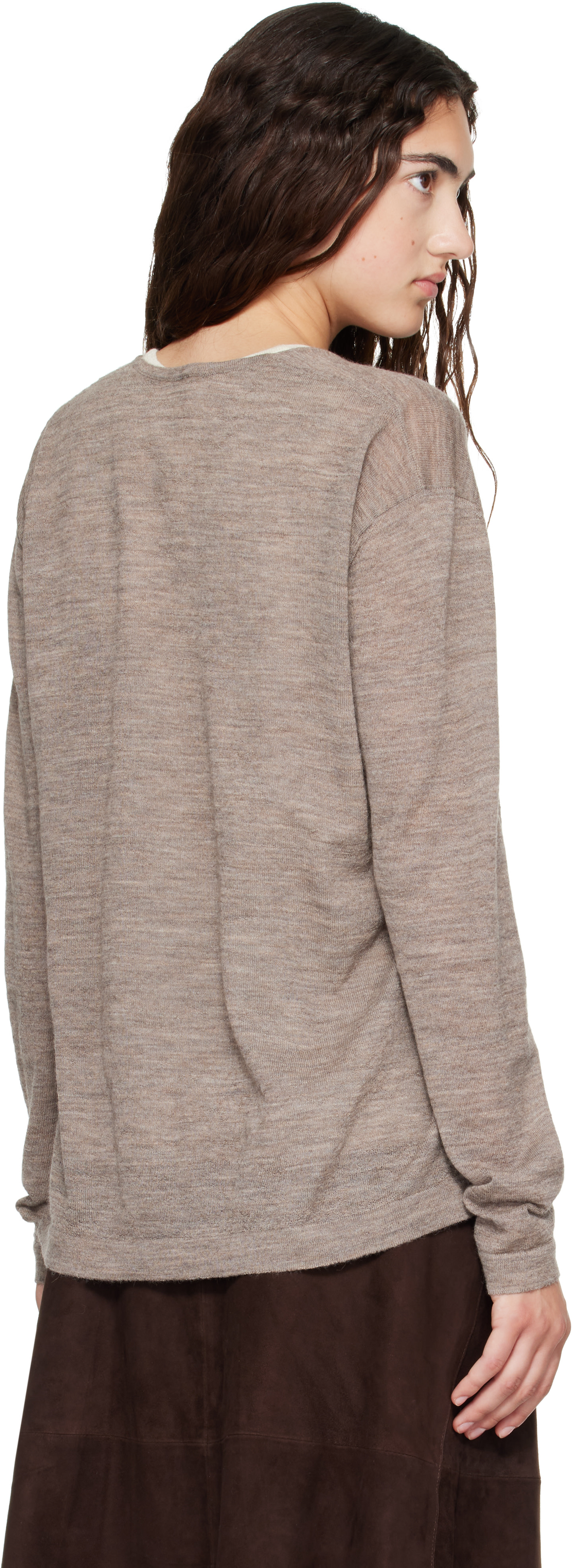 Lauren Manoogian - Pull gris à col en V