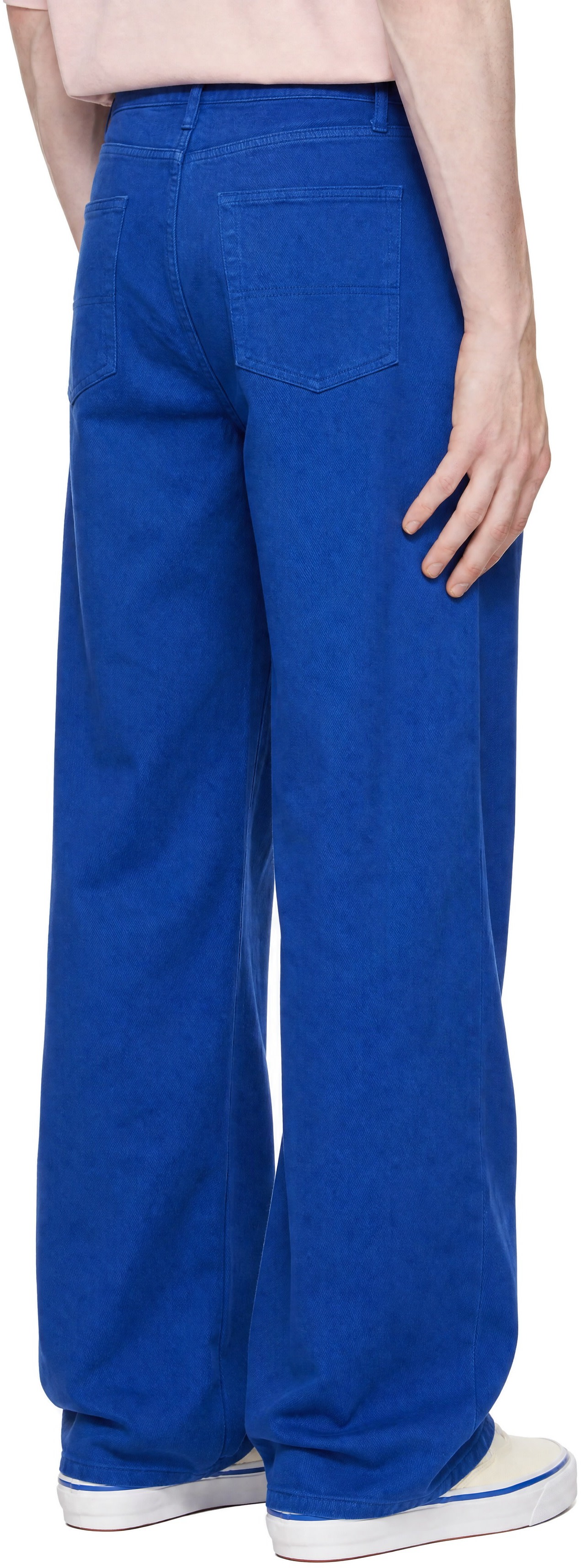 Noah - Blue Brushed Denim Pleated Jeans