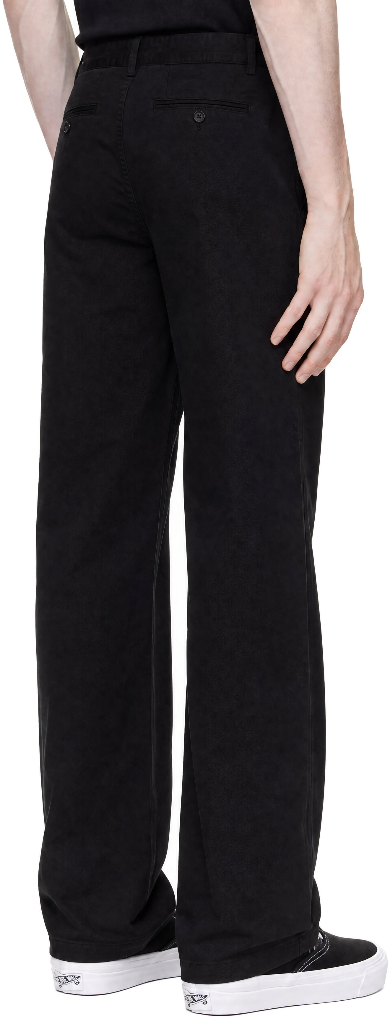 Noah - Black Twill Double-Pleat Trousers
