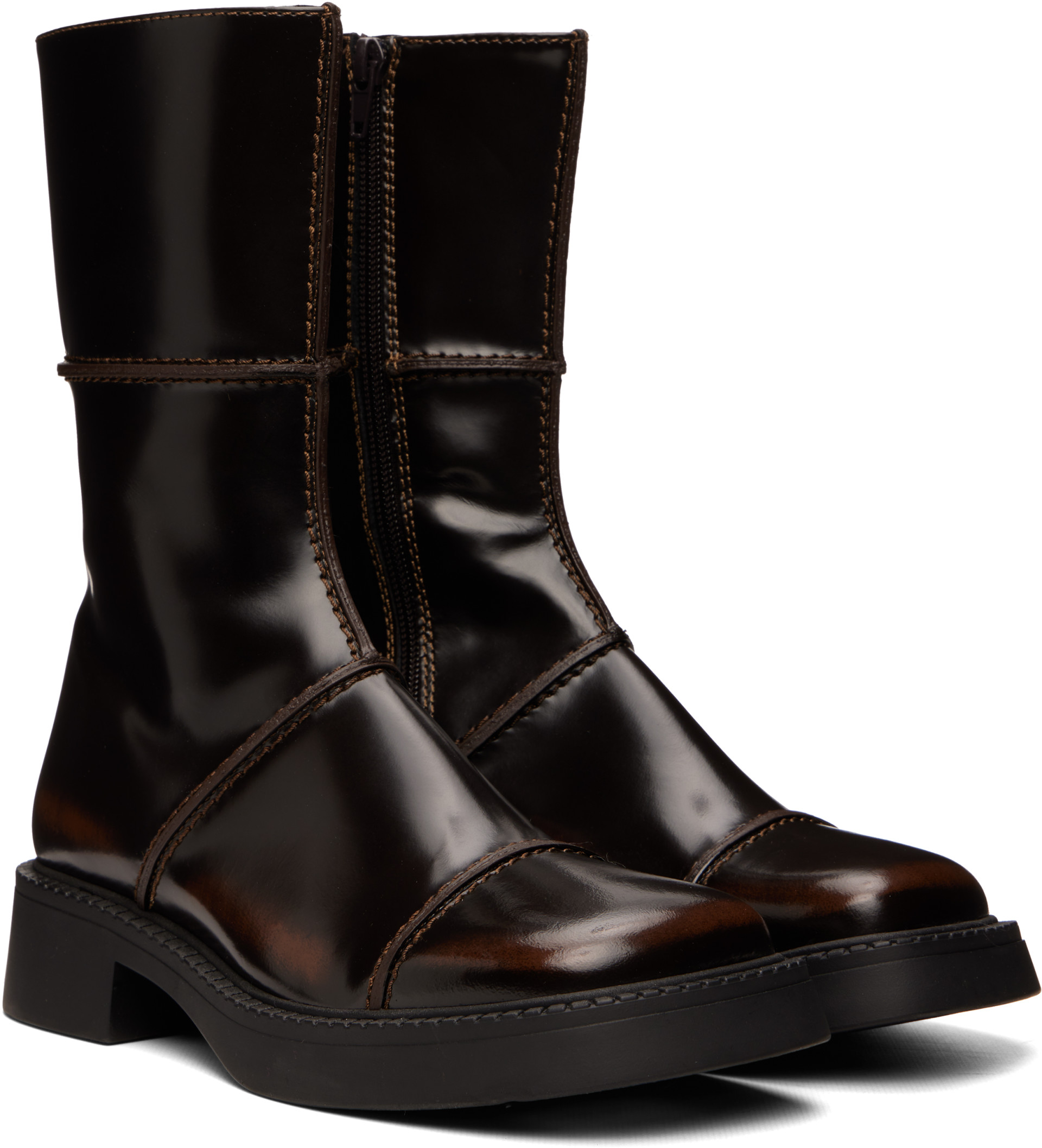 Miista: Brown Dahlia Boots | SSENSE