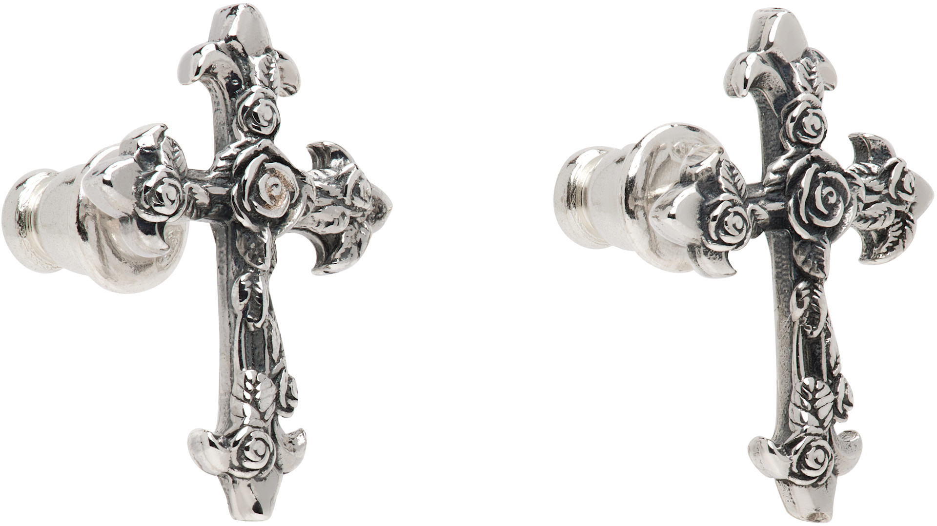 Emanuele Bicocchi - Rose Cross Stud Earrings