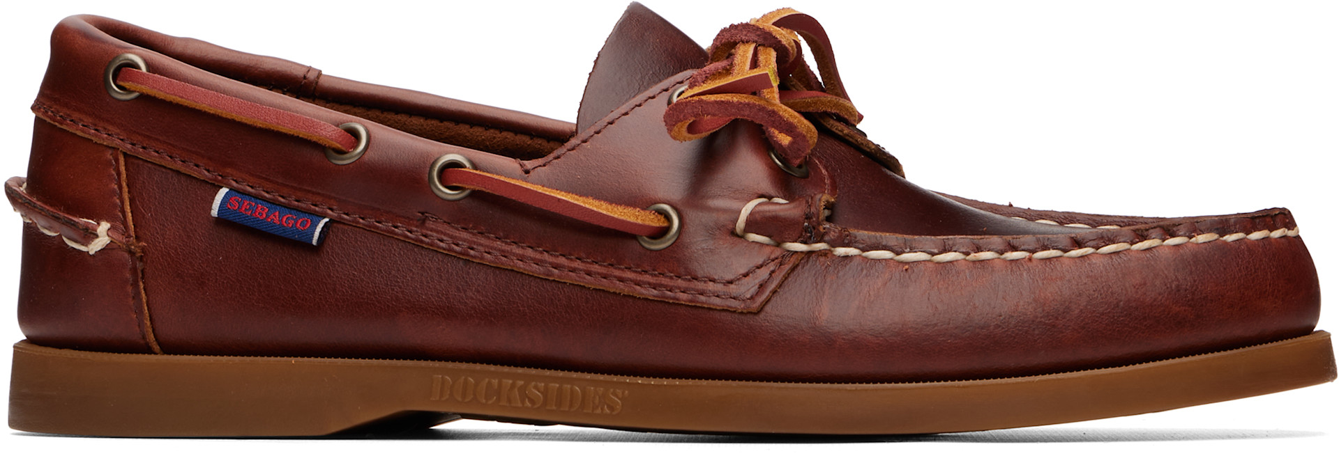 Sebago: ブラウン Docksides Portland Waxed デッキシューズ | SSENSE 日本