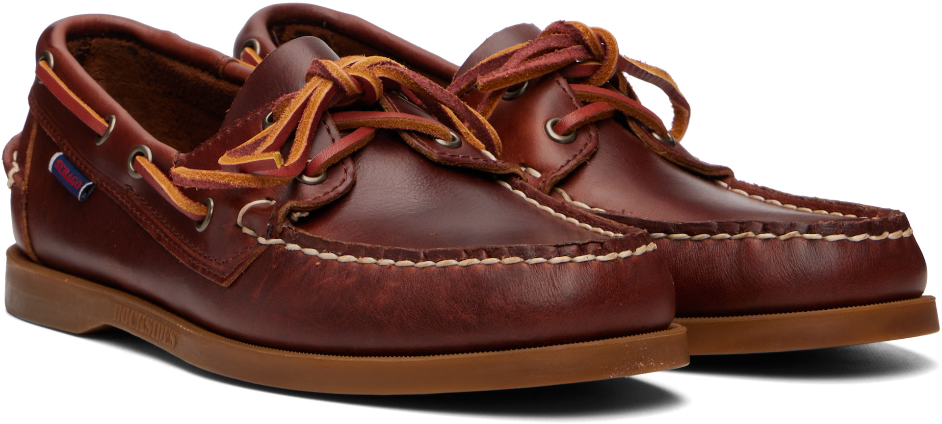 Sebago: ブラウン Docksides Portland Waxed デッキシューズ | SSENSE 日本