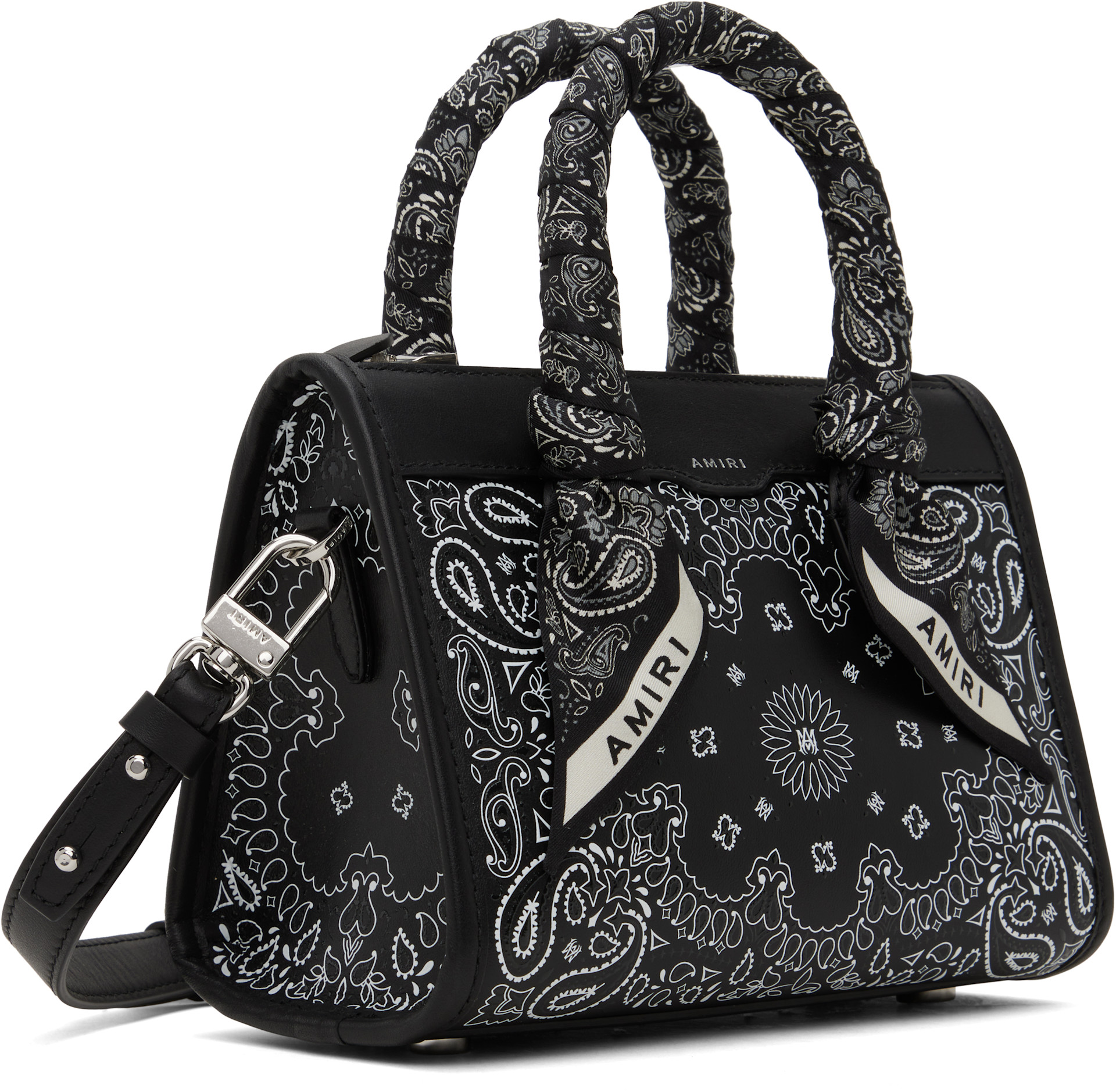AMIRI: Black Bandana Micro Triangle Bag | SSENSE South Korea