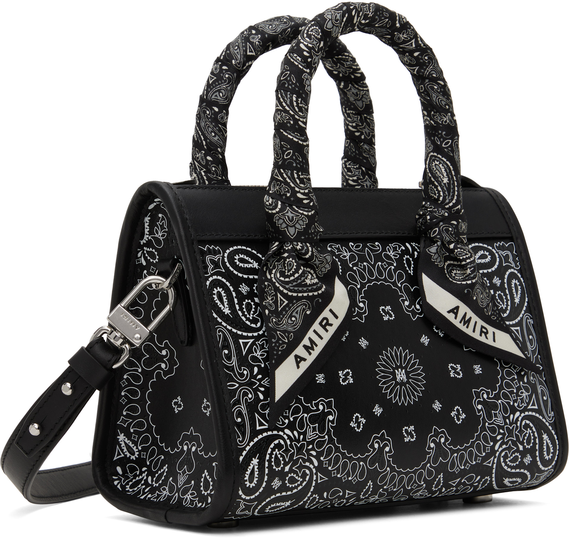 【新品】AMIRI BANDANA MICRO TRIANGLE BAG アミリ AMIRI: Black Bandana Micro Triangle Bag | SSENSE