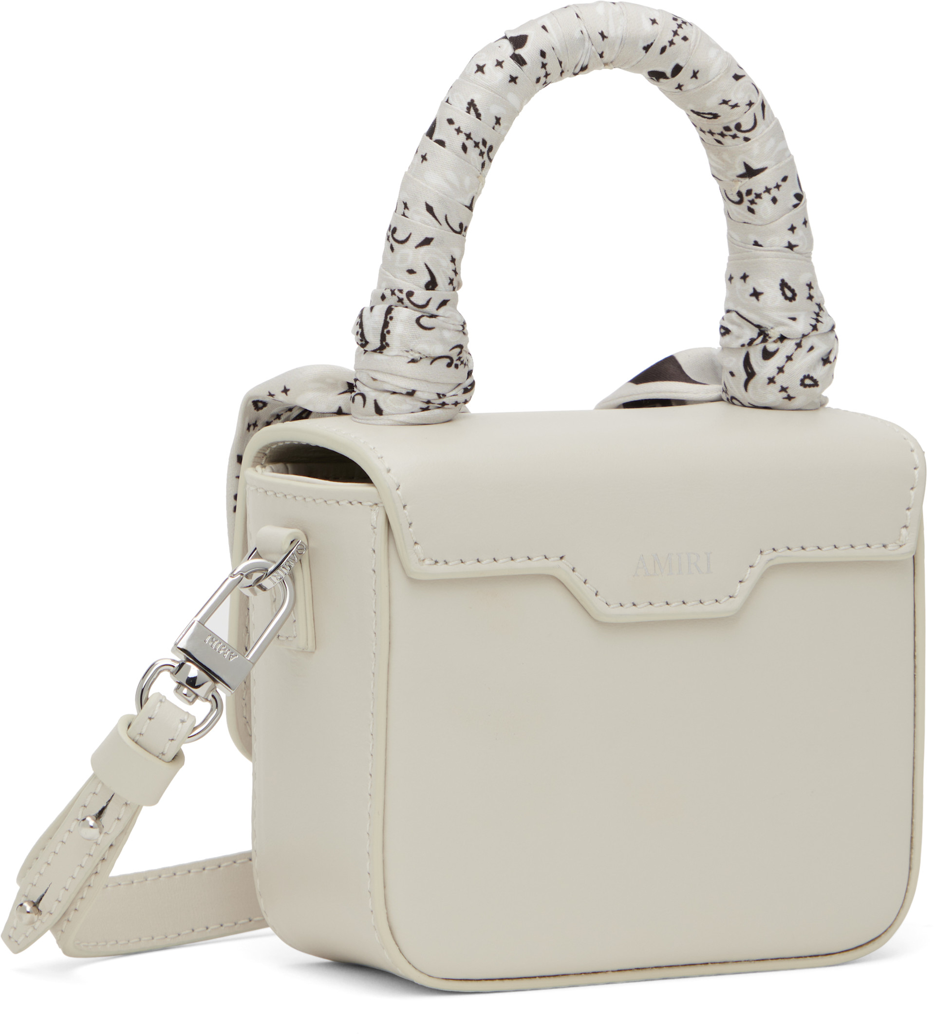 AMIRI - Nano sac blanc cassé à monogramme