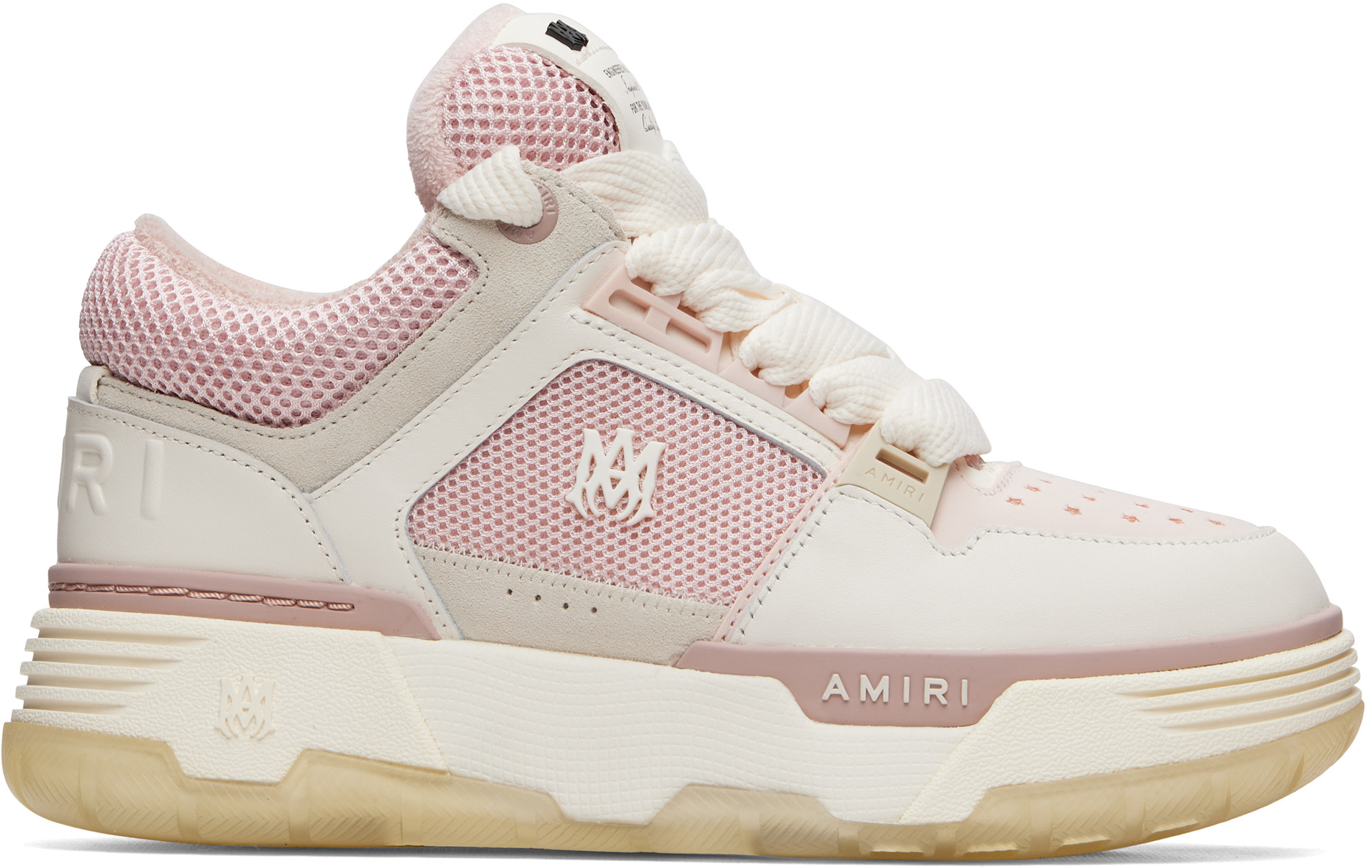 AMIRI: Pink & White MA-1 Sneakers | SSENSE