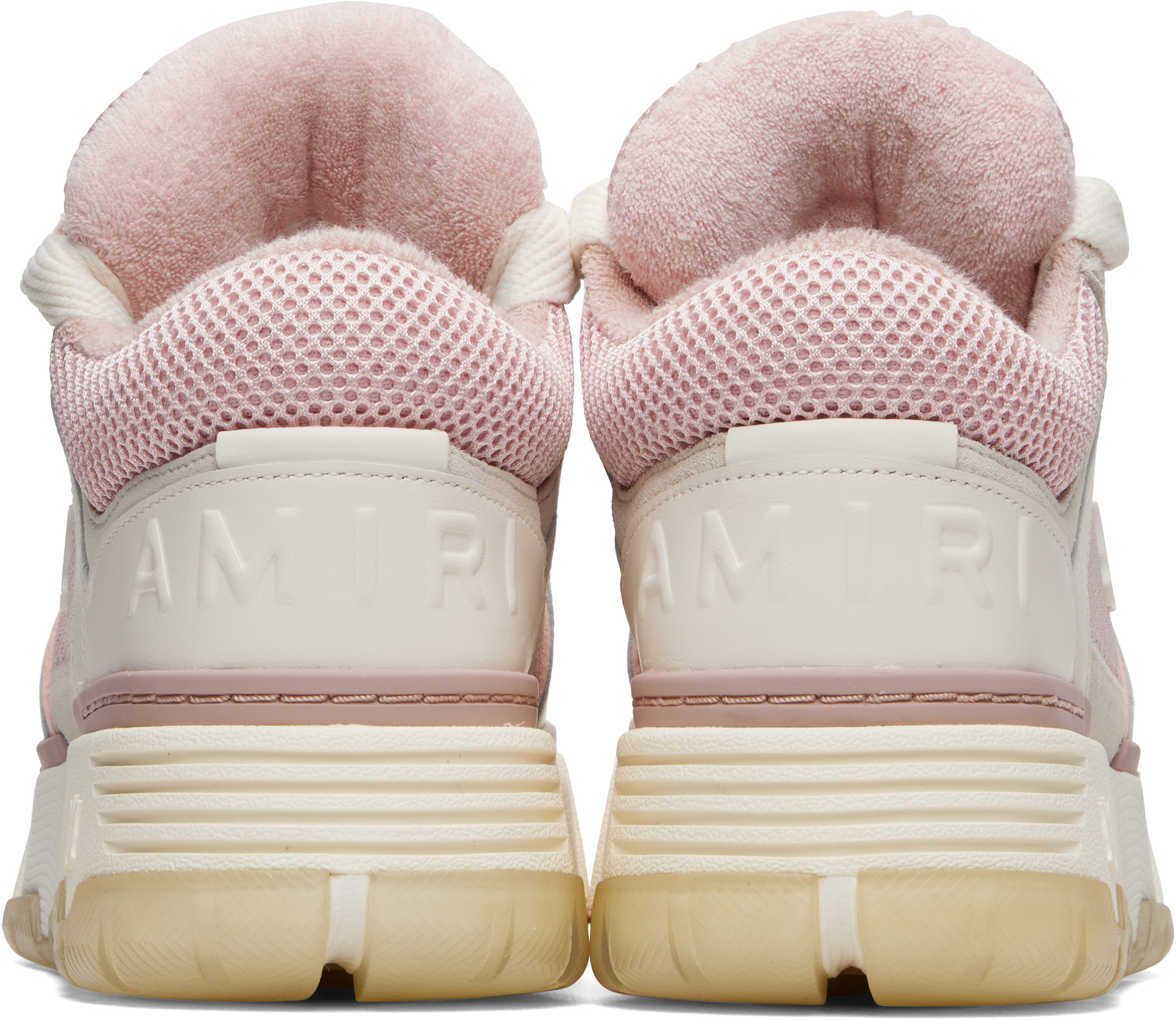AMIRI: Pink & White MA-1 Sneakers | SSENSE