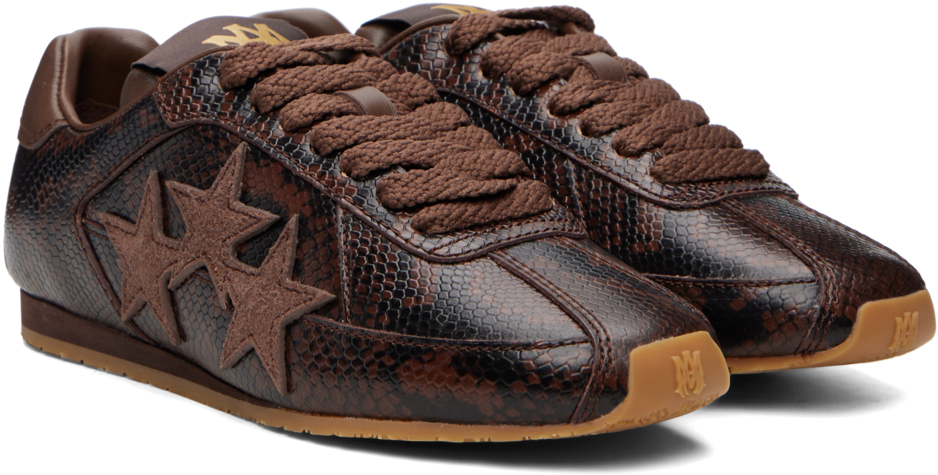 AMIRI - Brown Python Pacific Flat Sneakers