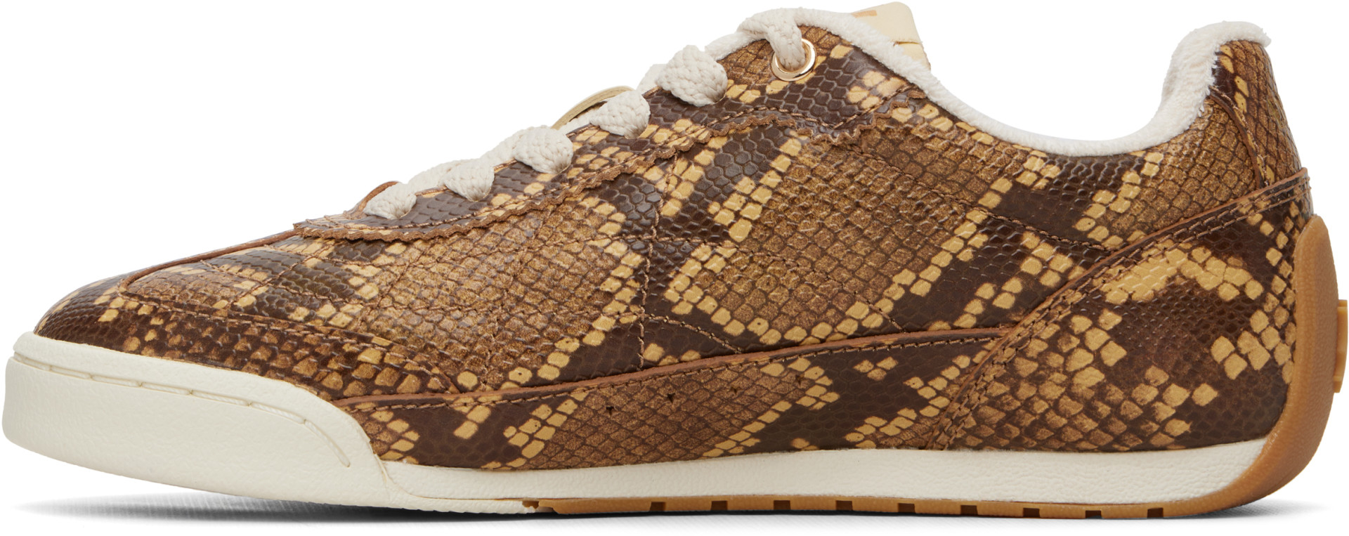 AMIRI - Baskets Coastline brunes gaufrées façon python