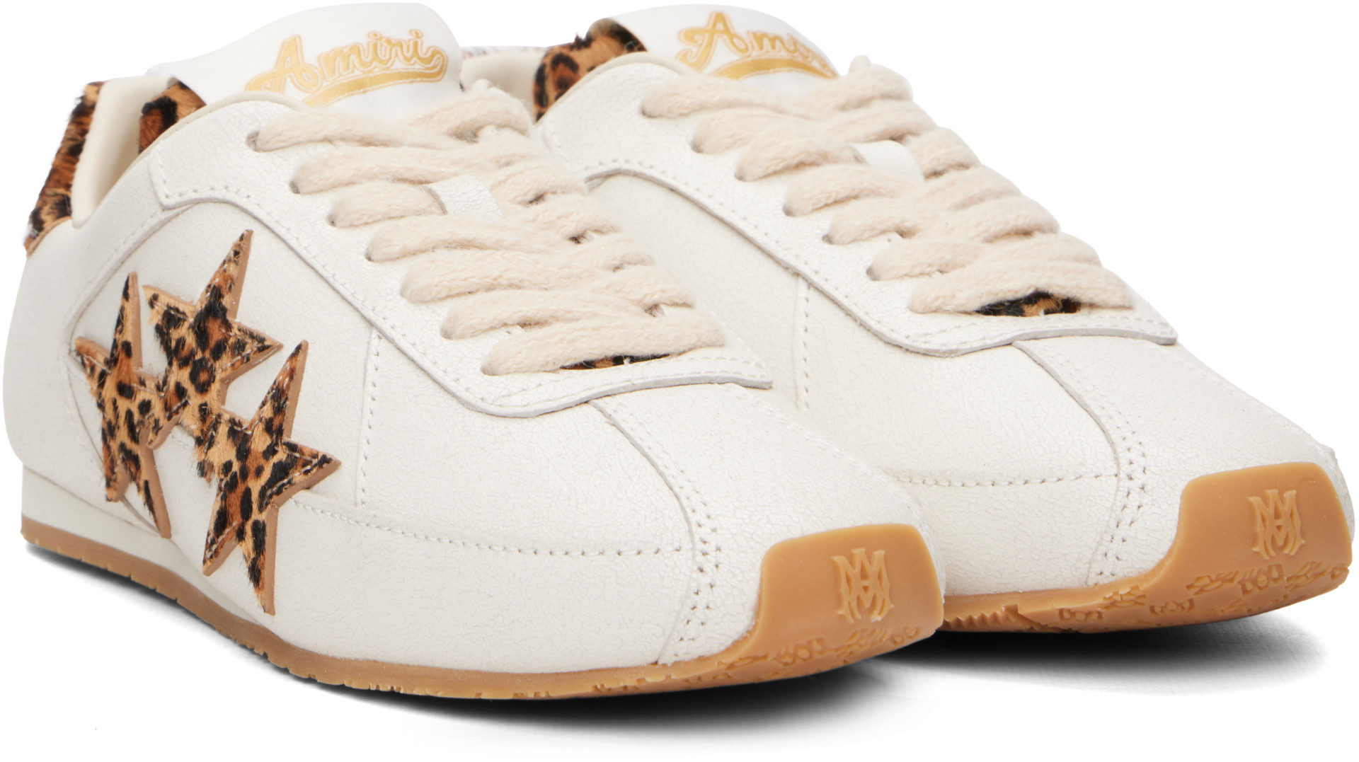 AMIRI - Off-White Leopard Pacific Flat Sneakers