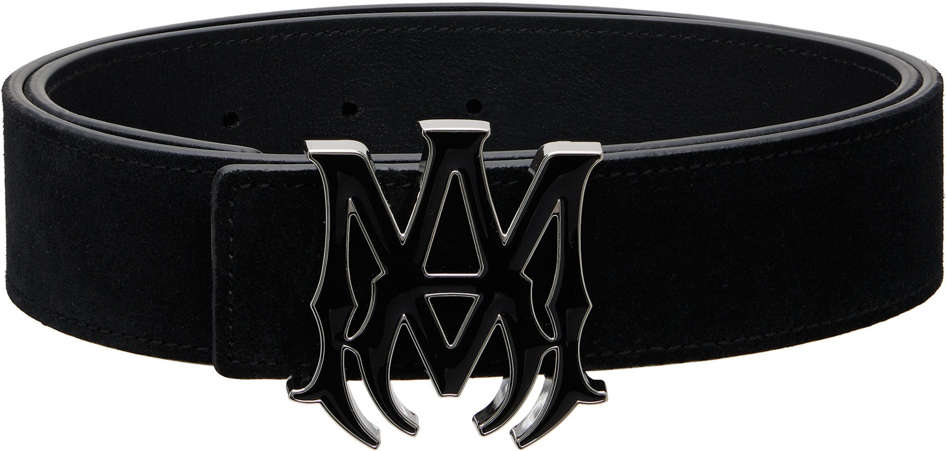 AMIRI - 블랙 MA 스웨이드 4cm 벨트