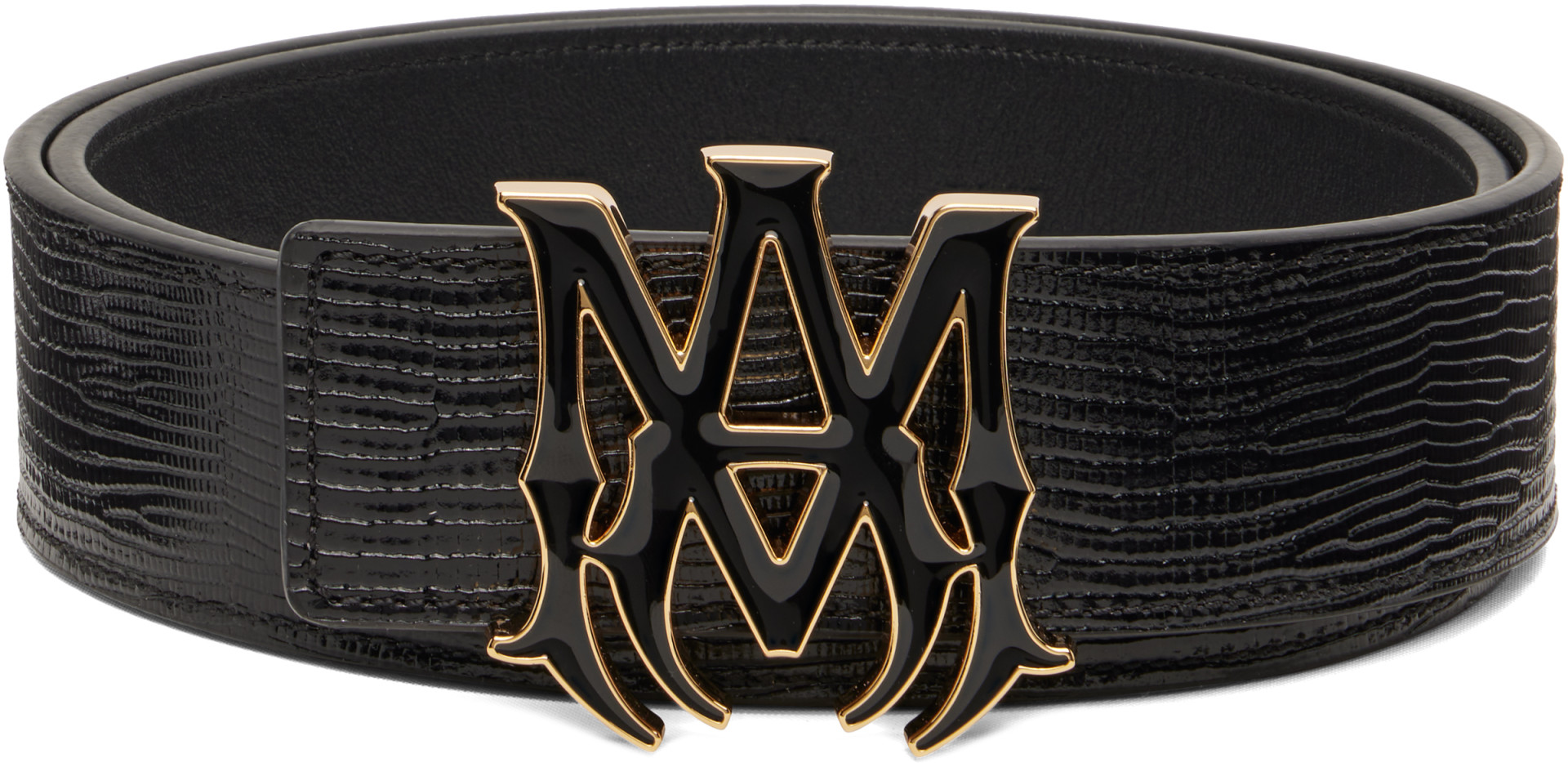 AMIRI - Black 'MA' Lizard Belt