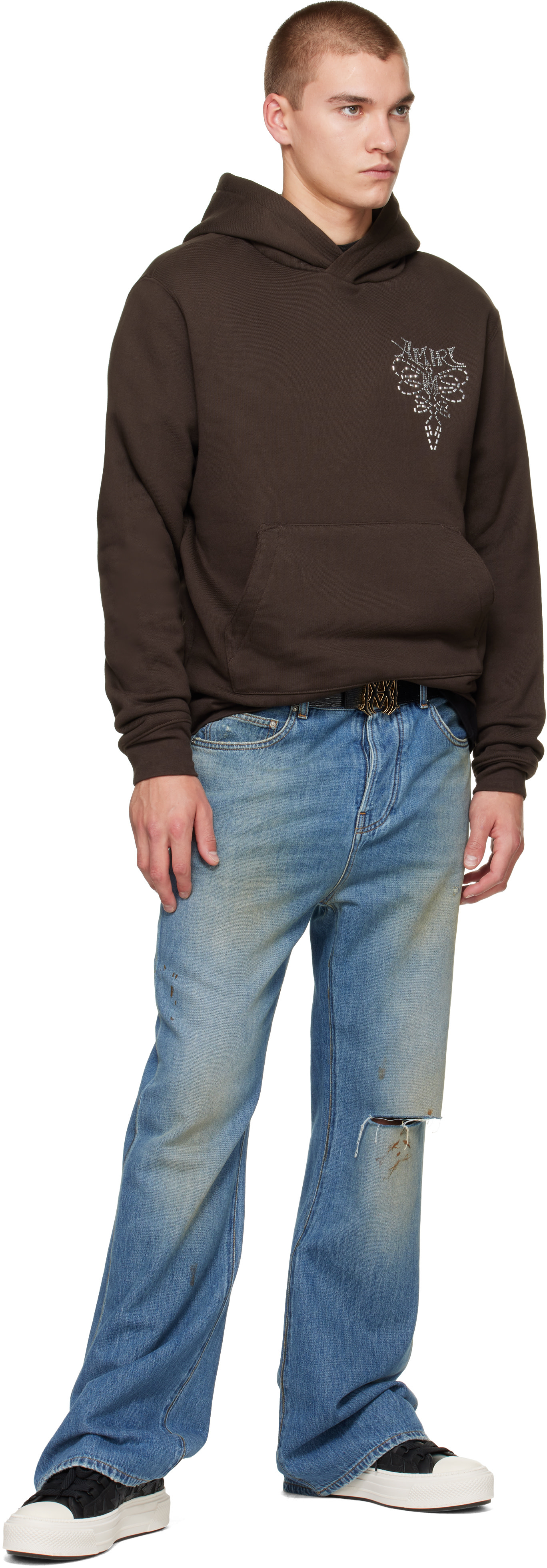 AMIRI - Black 'MA' Lizard Belt